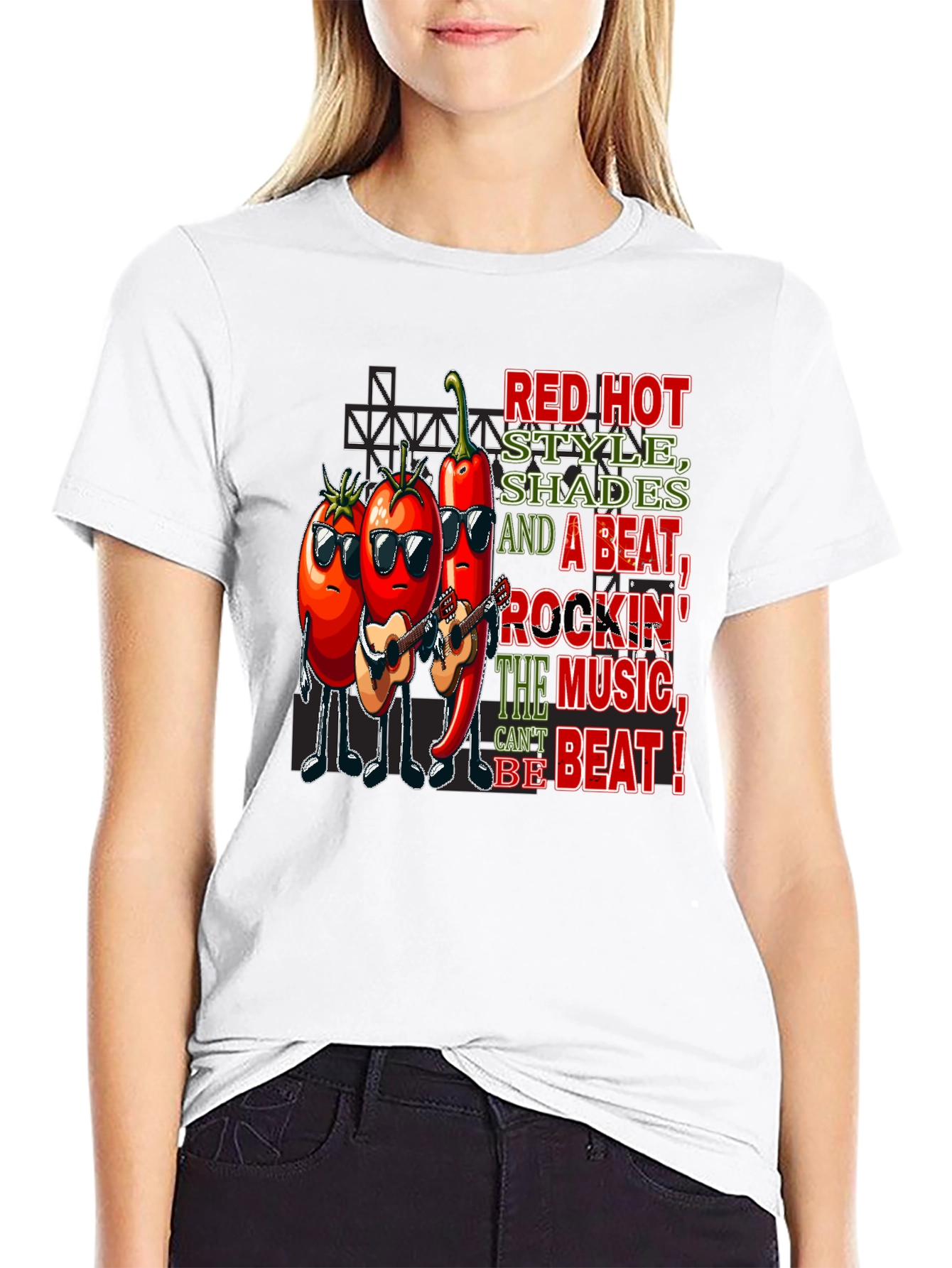 Red Hot Style Music Graphic T-Shirt