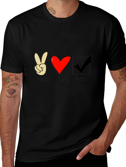 Peace Love Vote Graphic T-Shirt