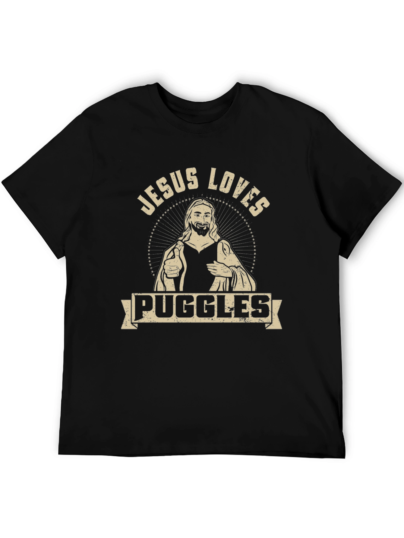 Jesus Loves Puggles Graphic T-Shirt