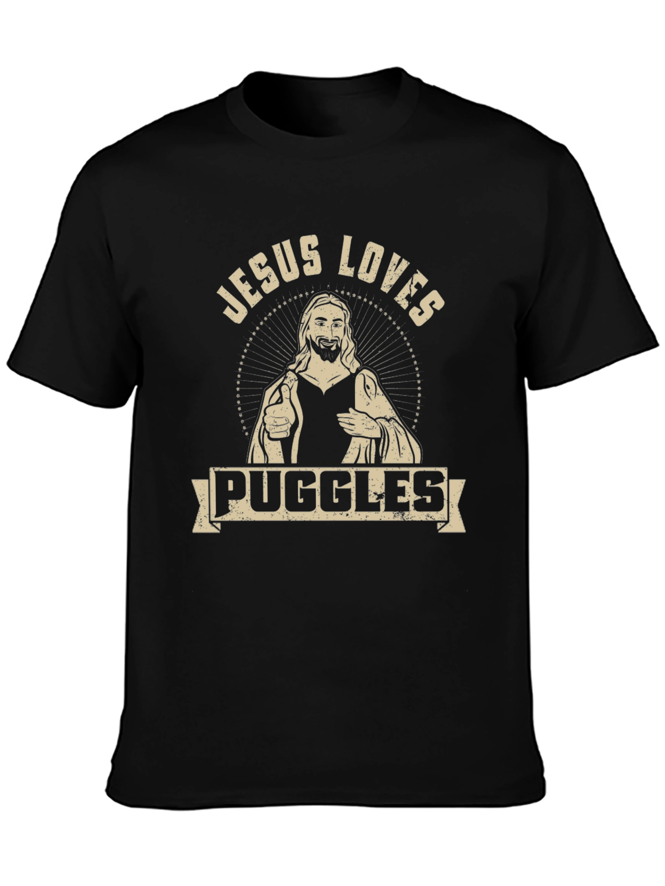 Jesus Loves Puggles Graphic T-Shirt