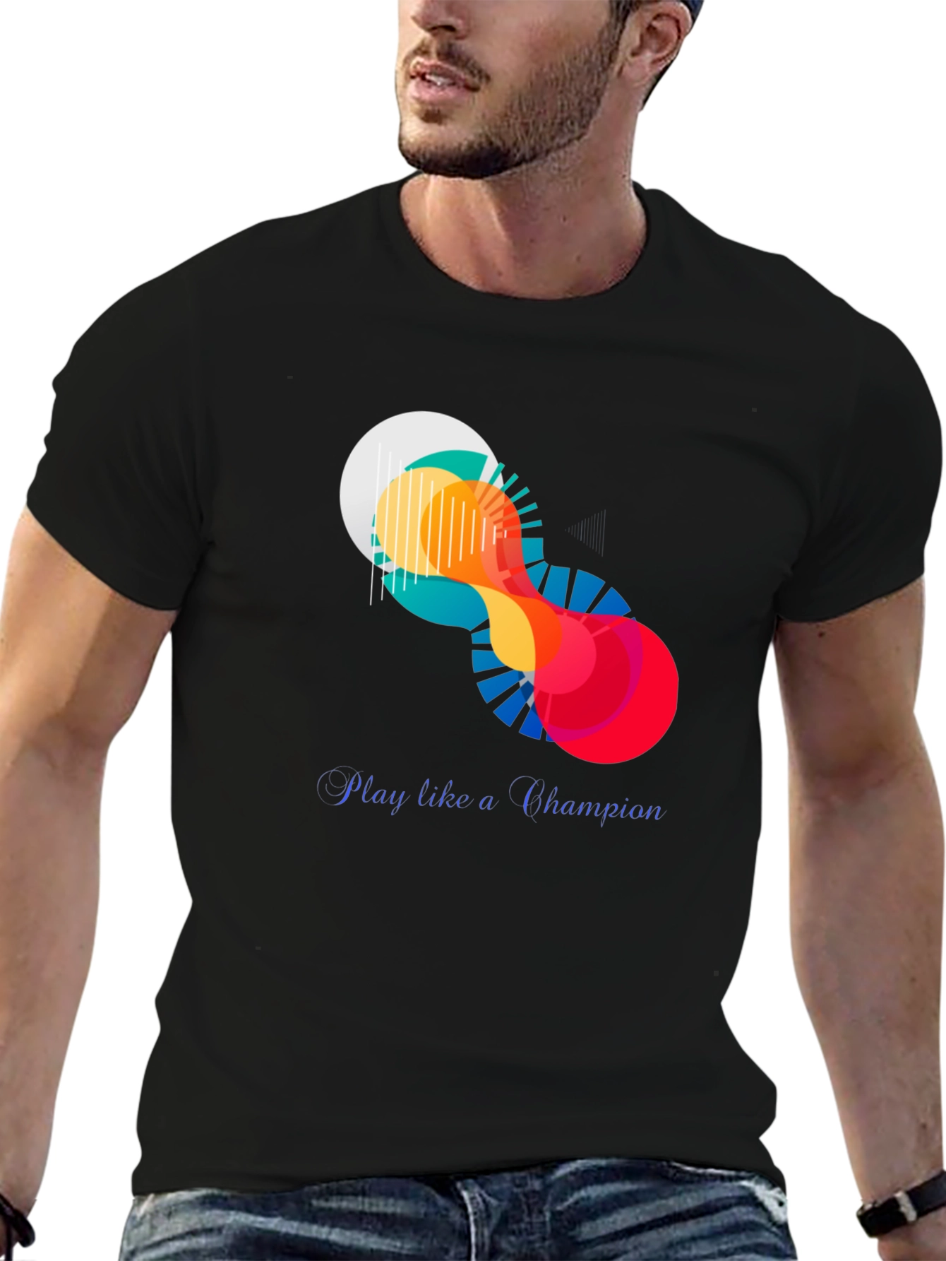 Abstract Art Graphic Tee - Play Like a Champion