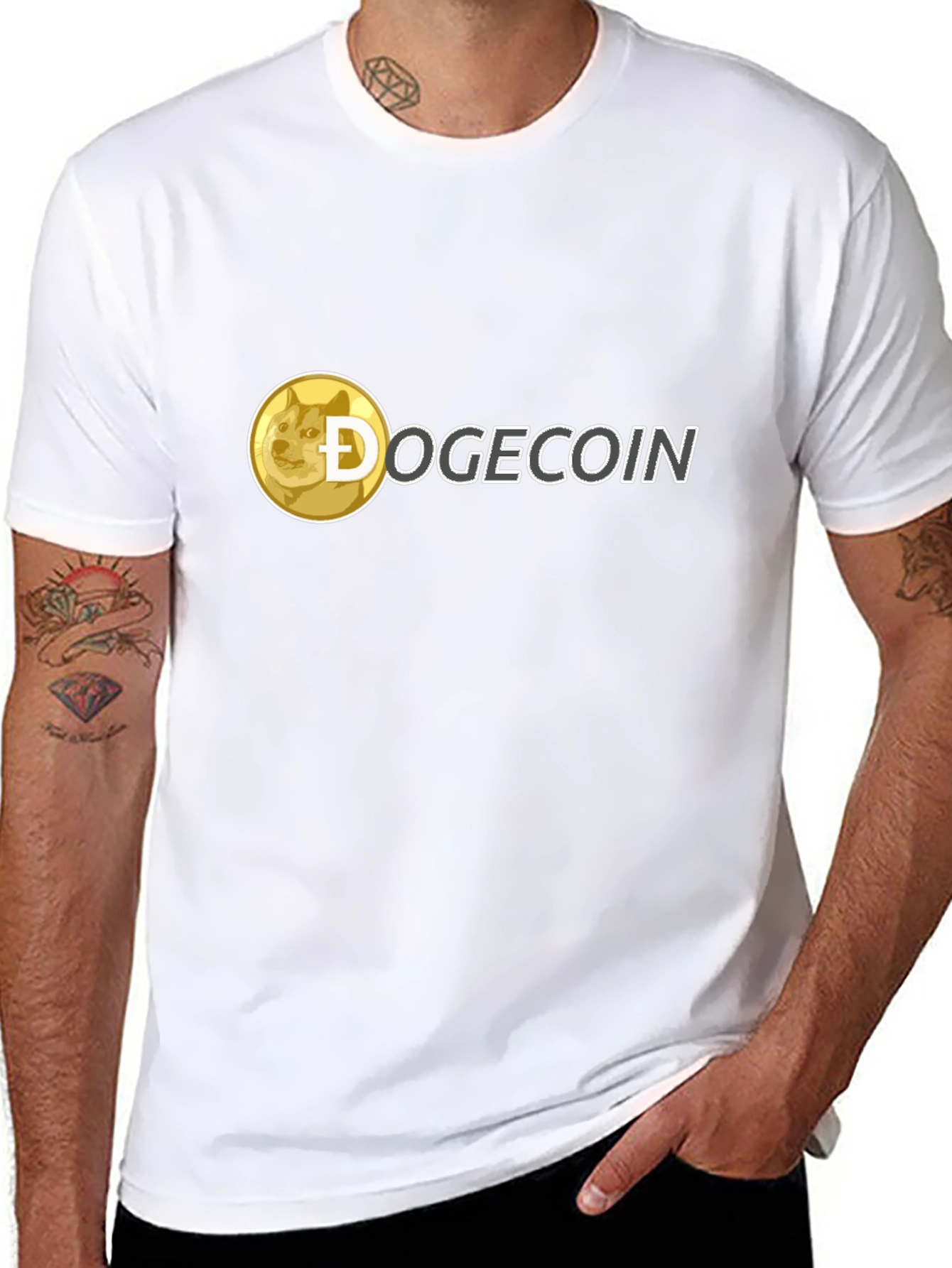 Dogecoin Crypto T-Shirt - Black Crew Neck Tee