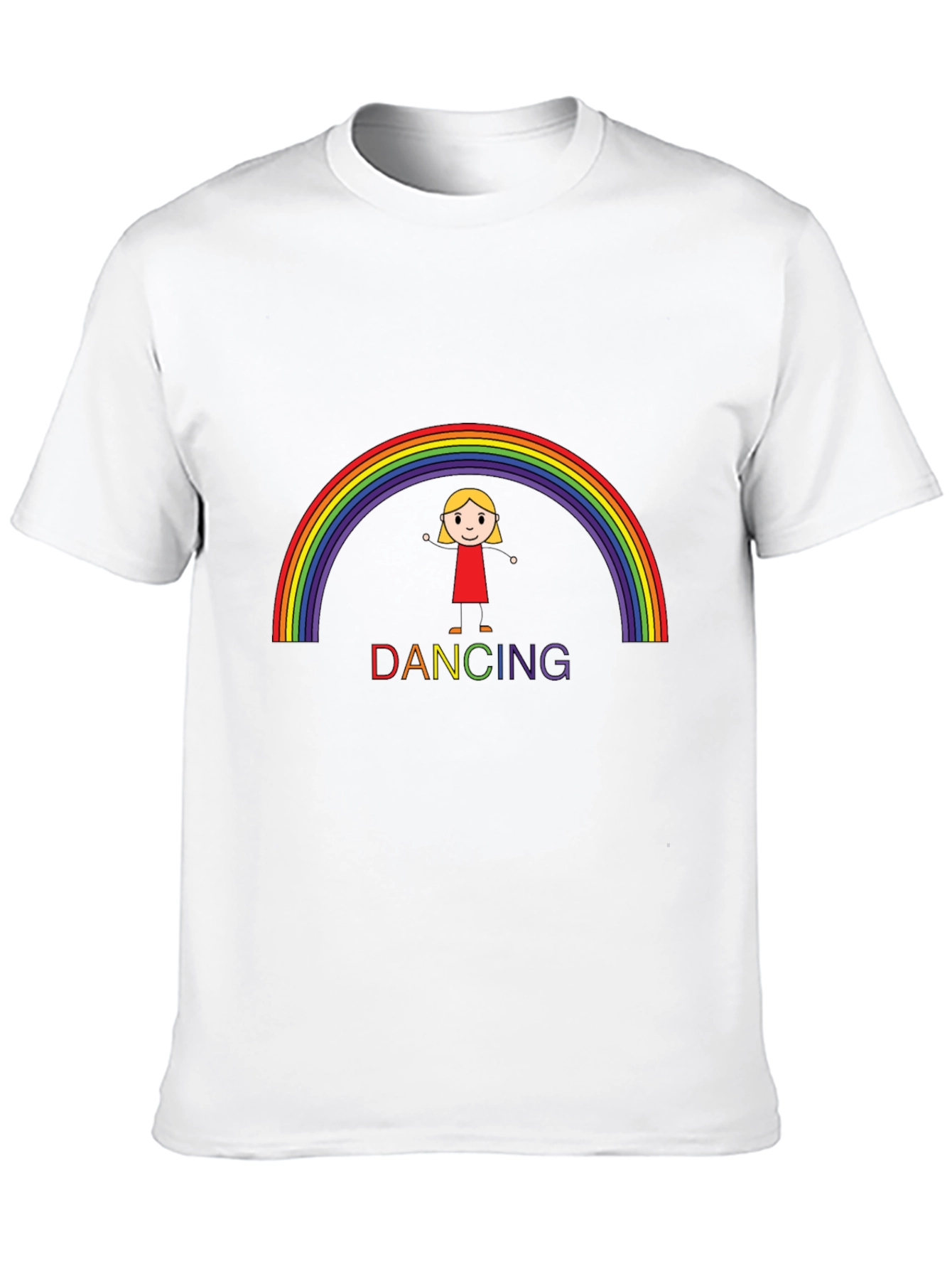 Rainbow Dancing Girl Graphic T-Shirt