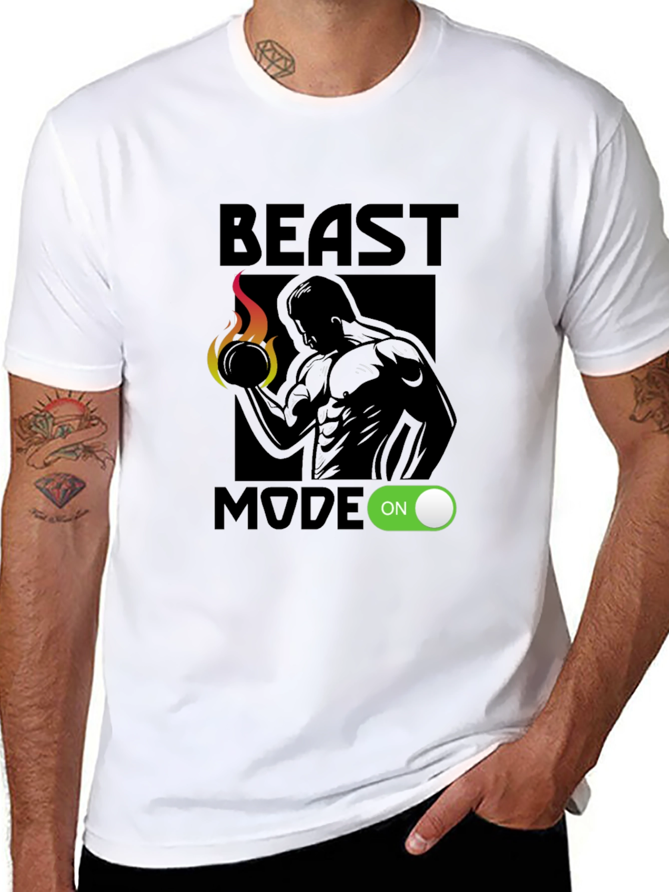 Beast Mode On Graphic T-Shirt - Black