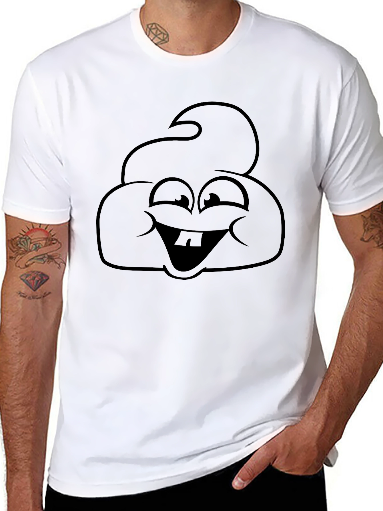Funny Poop Emoji Black T-Shirt
