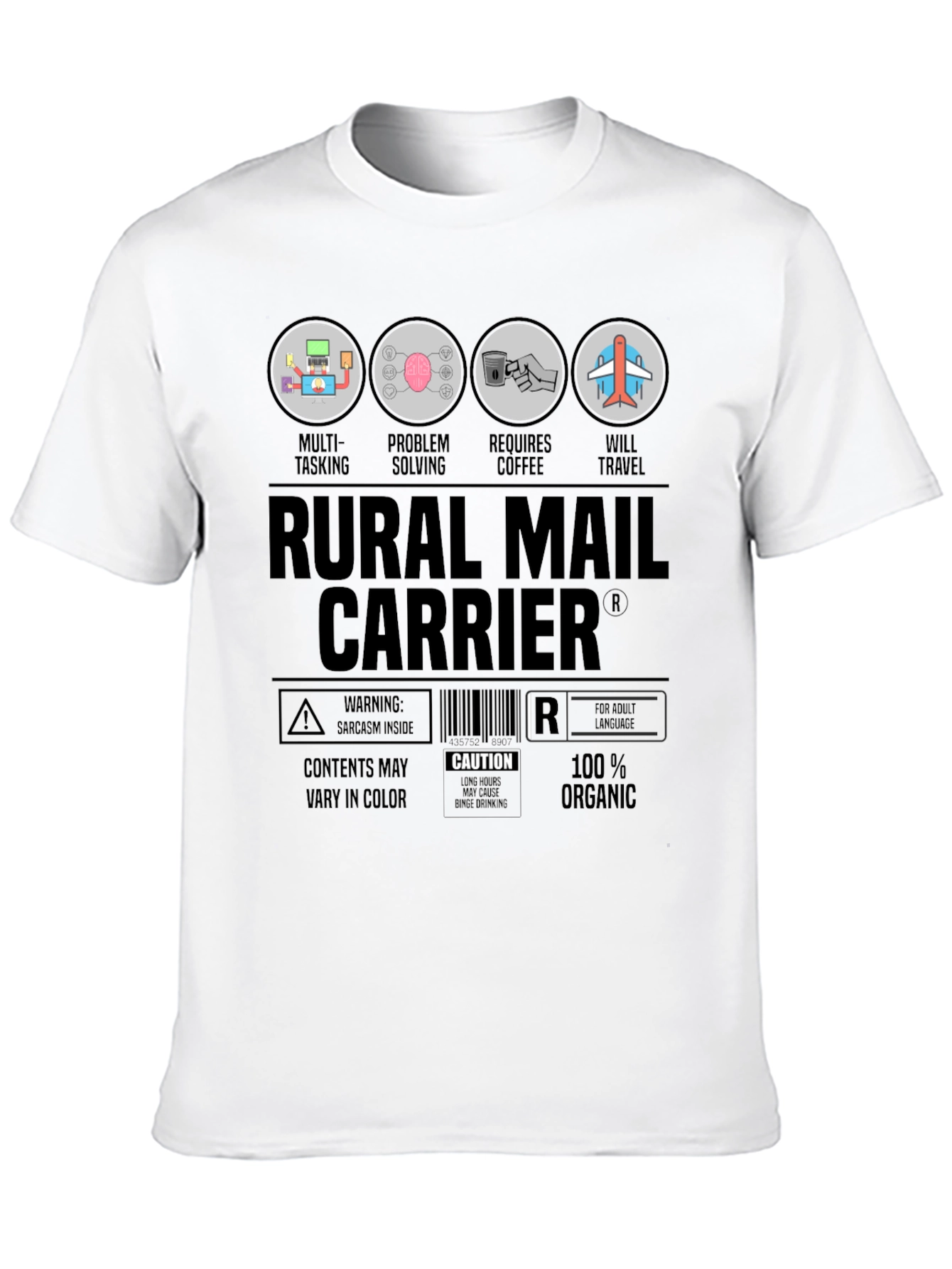 Rural Mail Carrier T-Shirt: Multi-Tasking & Coffee Lover