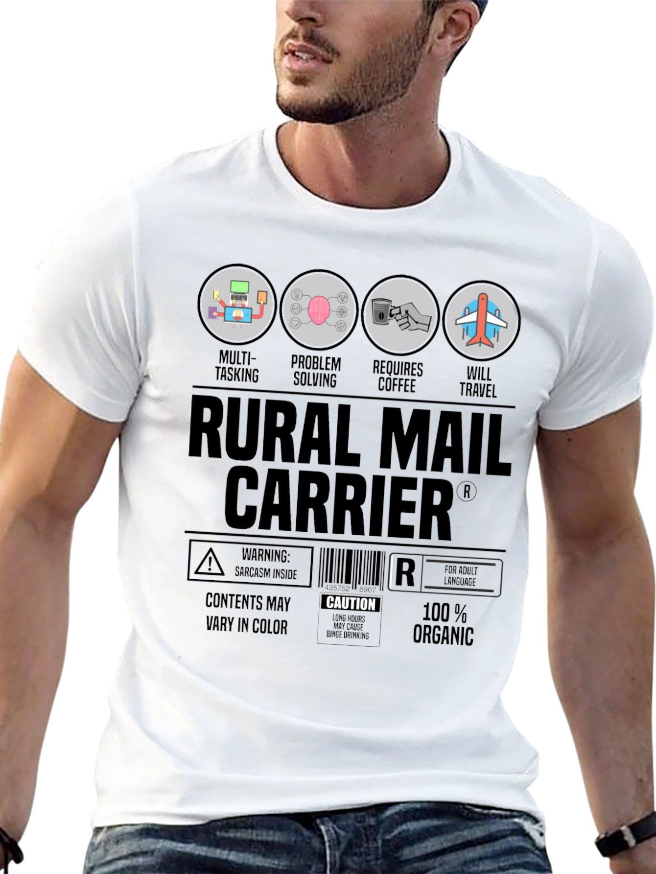 Rural Mail Carrier T-Shirt: Multi-Tasking & Coffee Lover