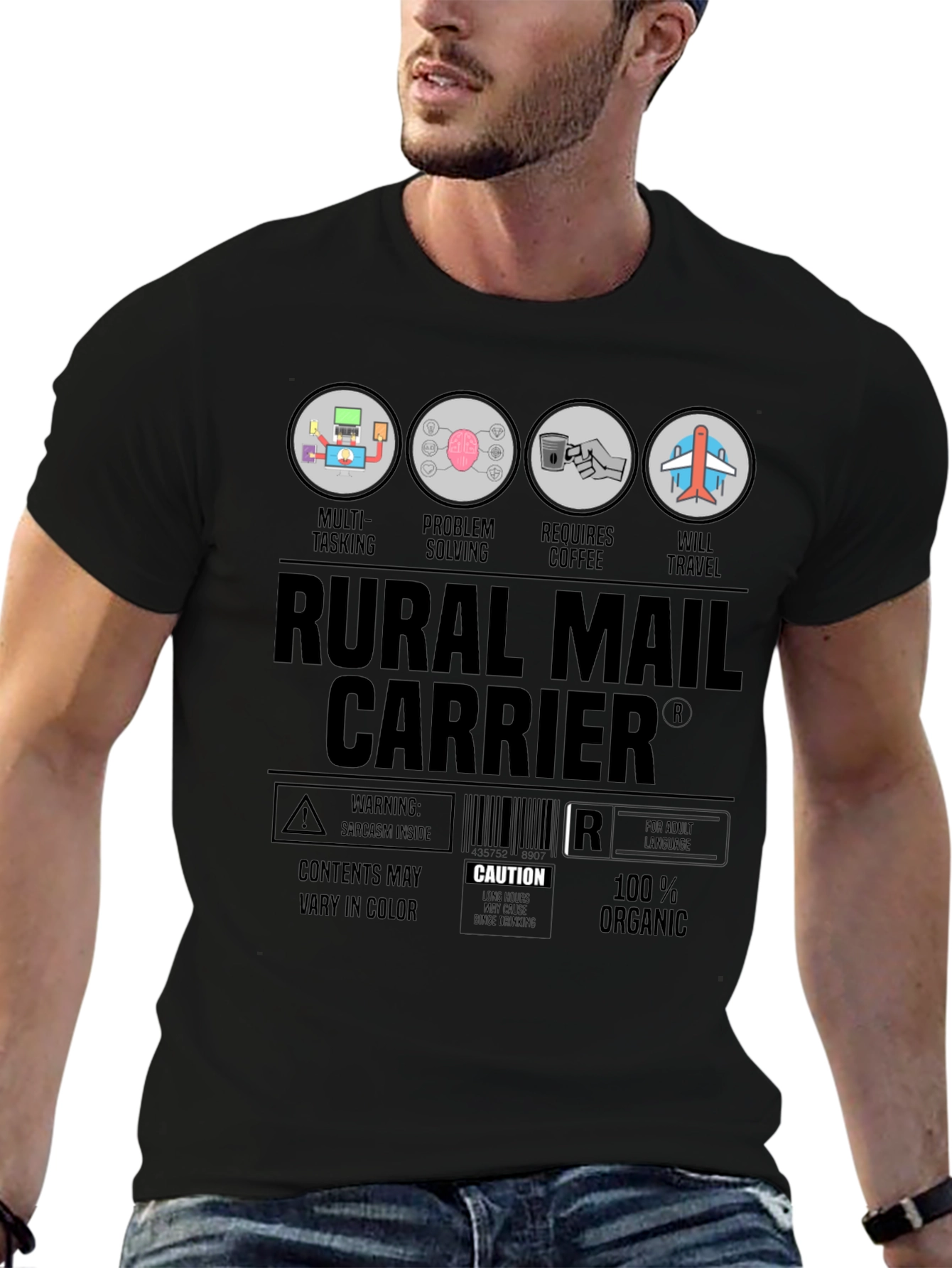 Rural Mail Carrier T-Shirt: Multi-Tasking & Coffee Lover