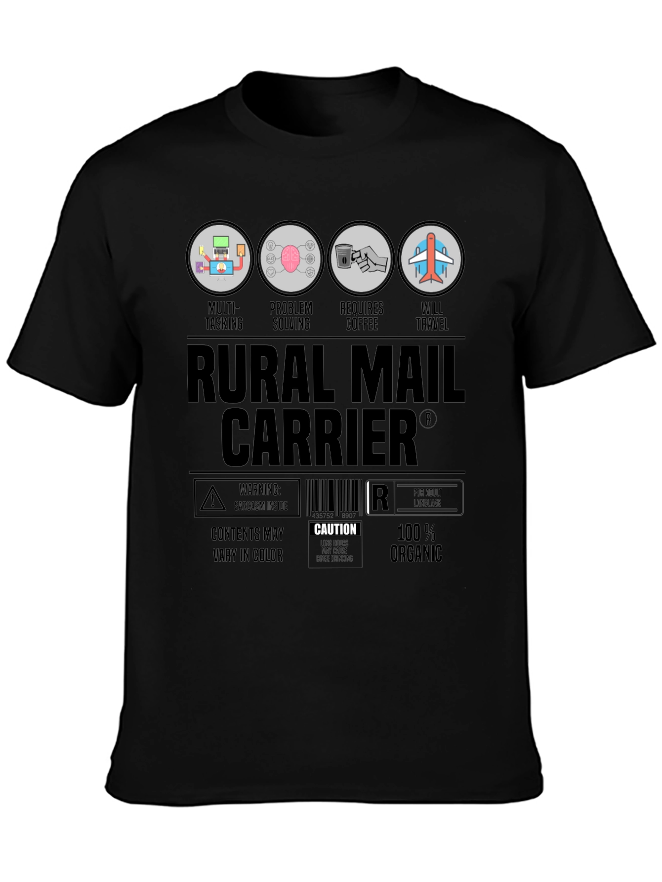 Rural Mail Carrier T-Shirt: Multi-Tasking & Coffee Lover