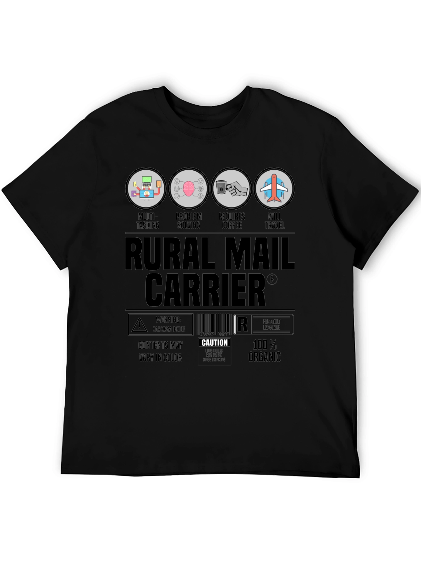 Rural Mail Carrier T-Shirt: Multi-Tasking & Coffee Lover