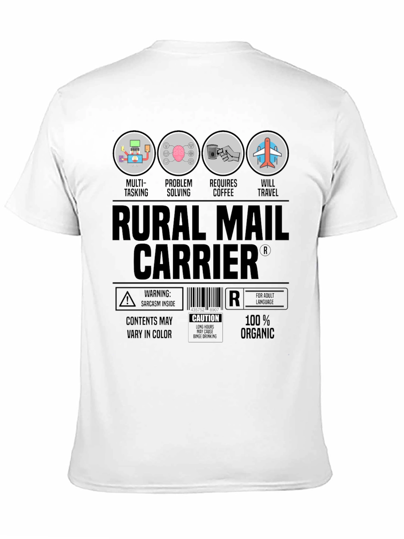 Rural Mail Carrier T-Shirt: Multi-Tasking & Coffee Lover