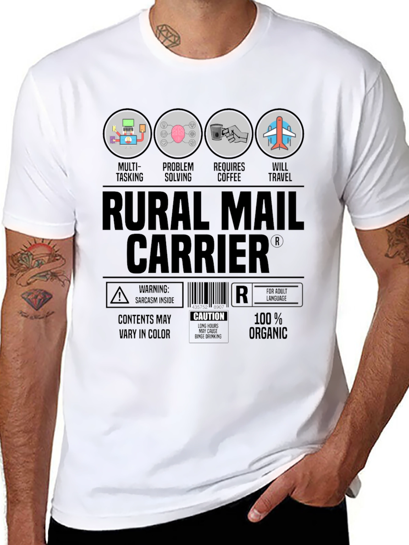 Rural Mail Carrier T-Shirt: Multi-Tasking & Coffee Lover