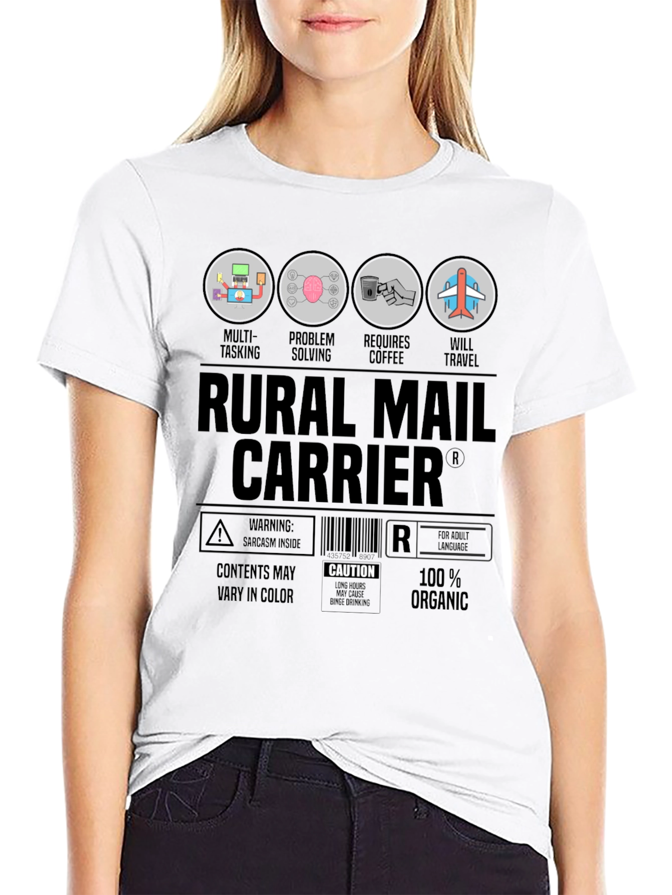 Rural Mail Carrier T-Shirt: Multi-Tasking & Coffee Lover