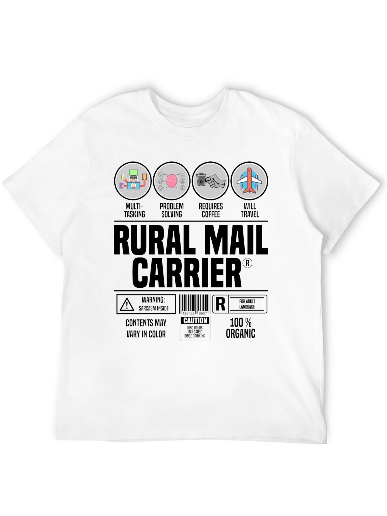 Rural Mail Carrier T-Shirt: Multi-Tasking & Coffee Lover