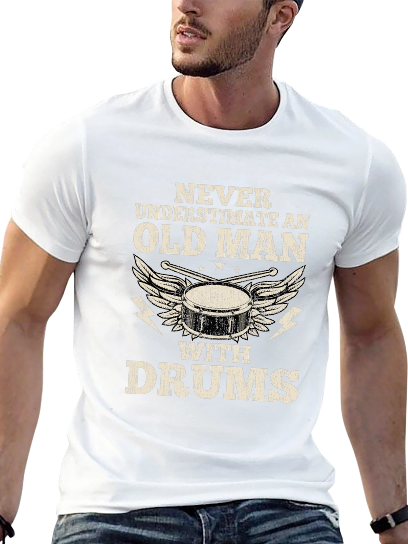 Old Man With Drums T-Shirt