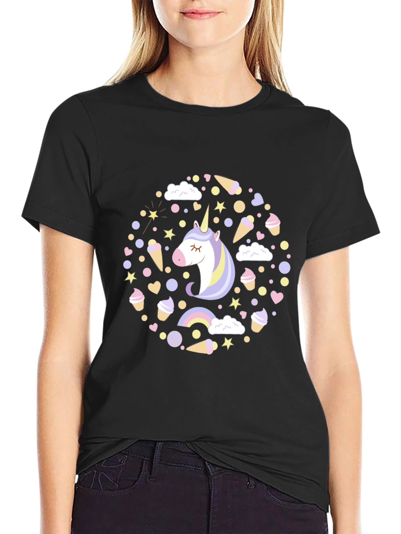 Unicorn Dreams Black T-Shirt