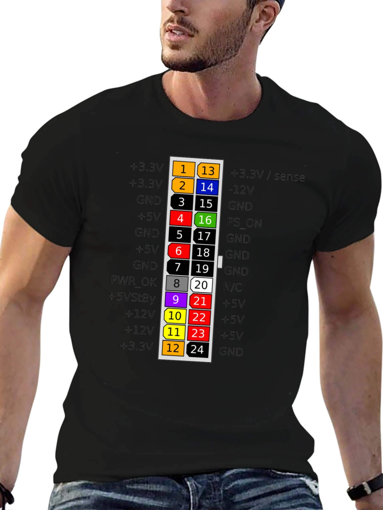 PC Power Supply Pinout Diagram T-Shirt