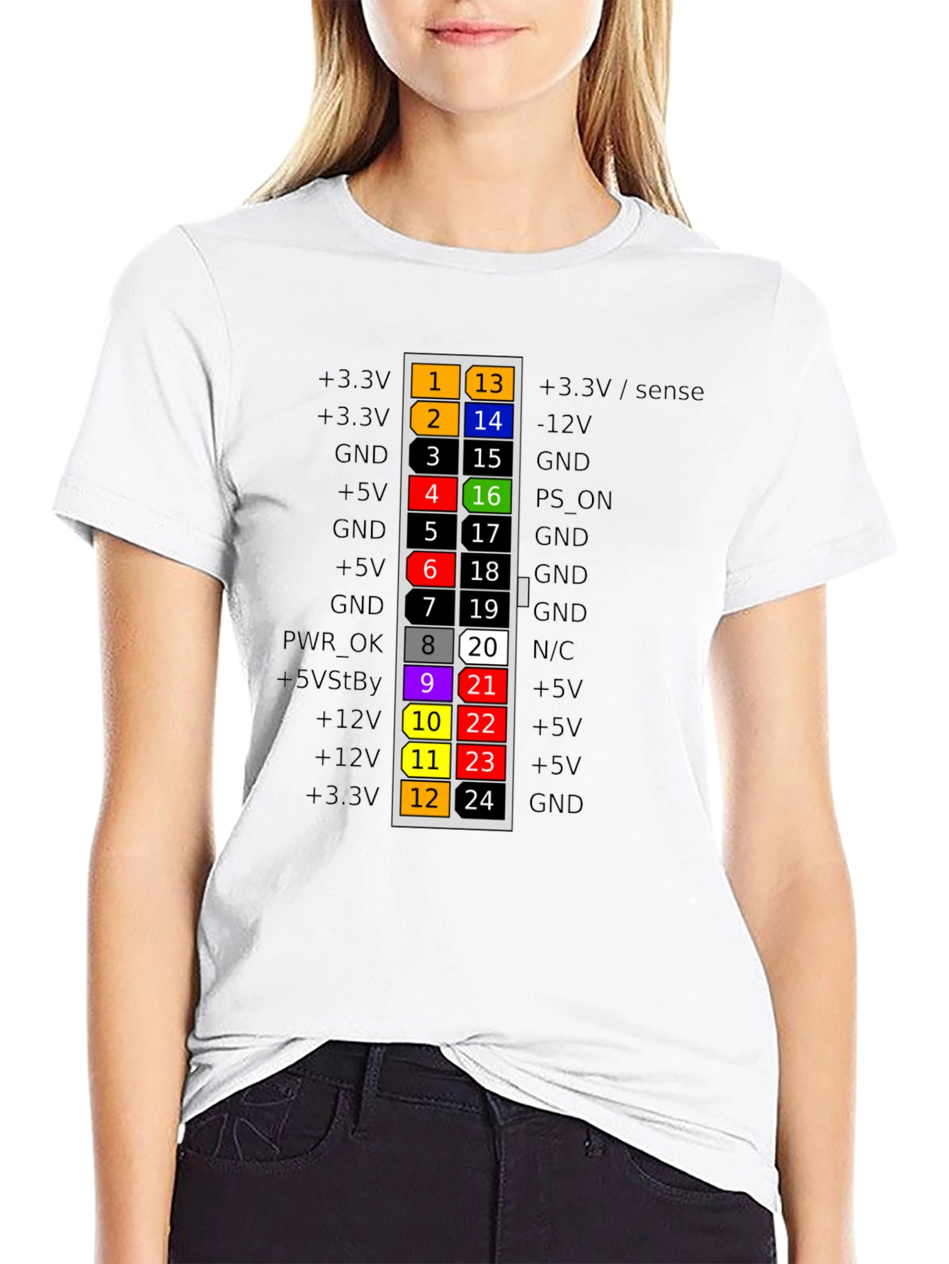 PC Power Supply Pinout Diagram T-Shirt