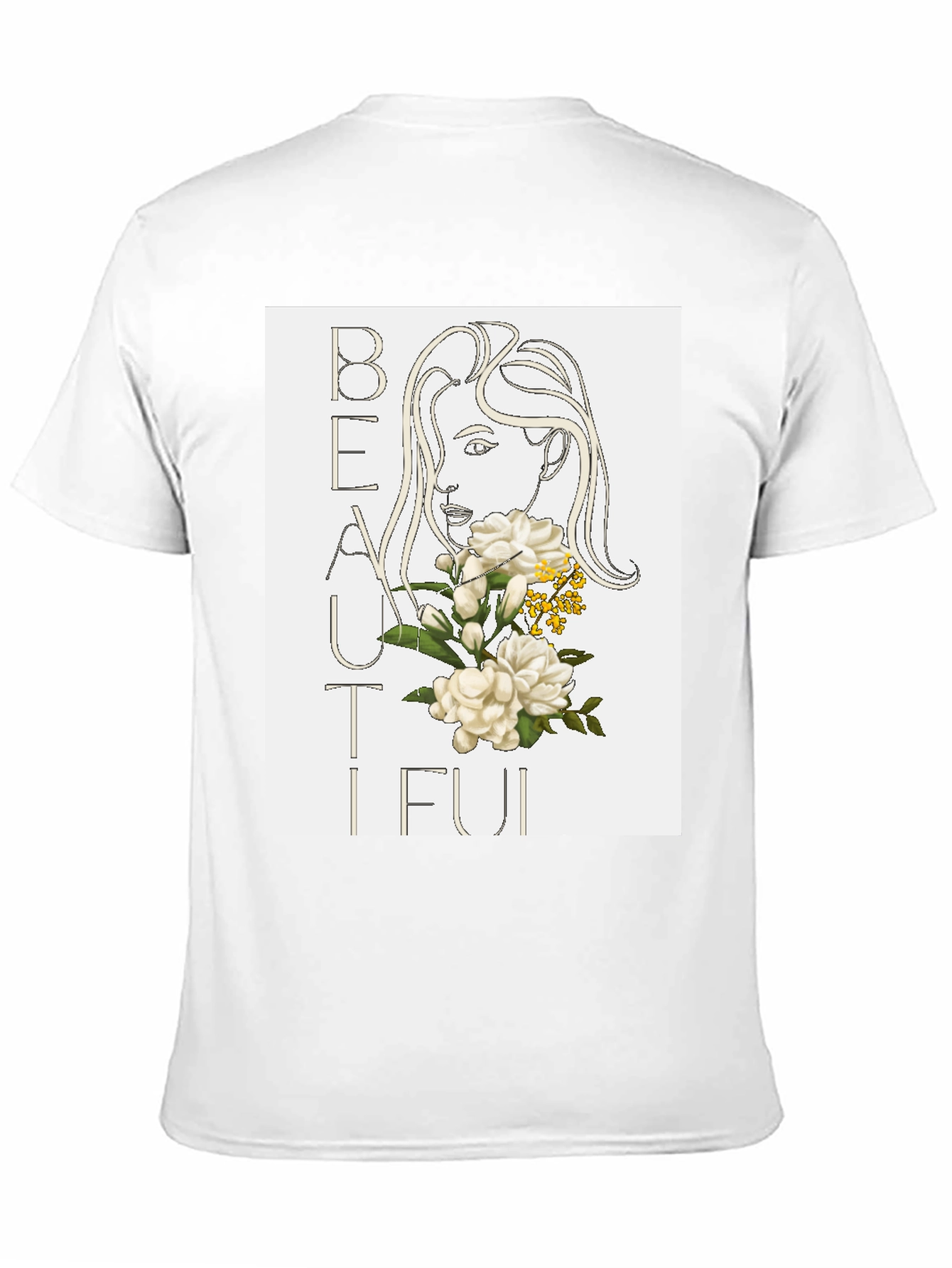 Beautiful Floral Graphic Black T-Shirt