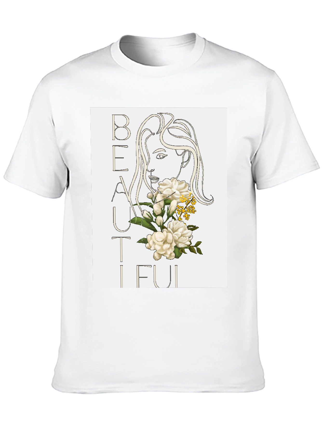 Beautiful Floral Graphic Black T-Shirt