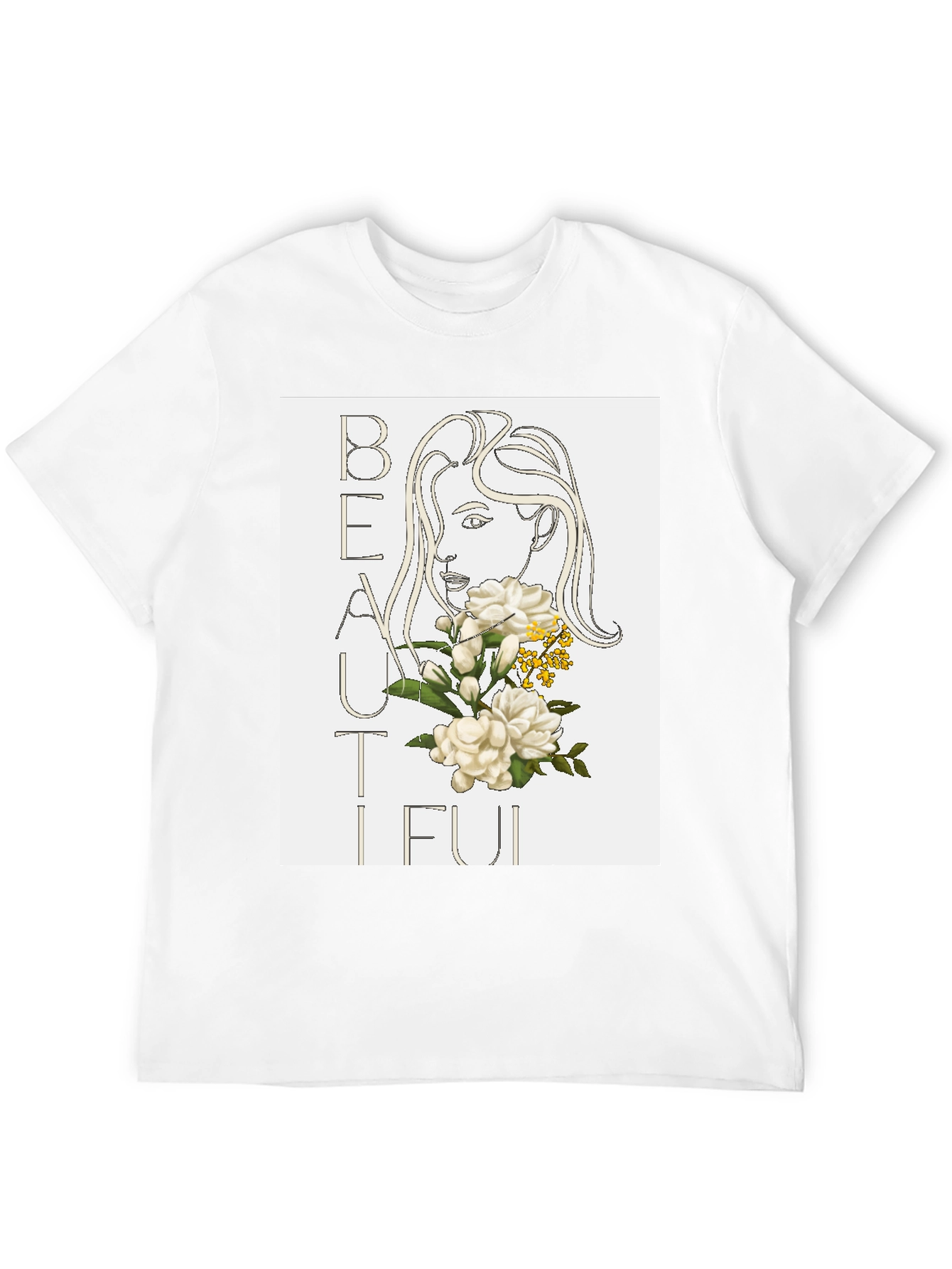 Beautiful Floral Graphic Black T-Shirt