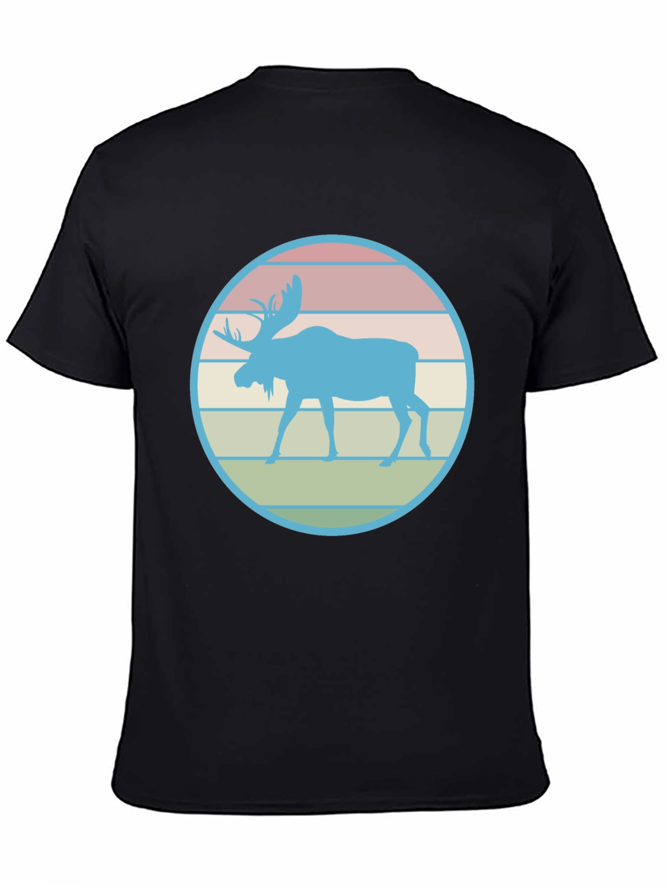 Retro Moose Graphic Tee - Black