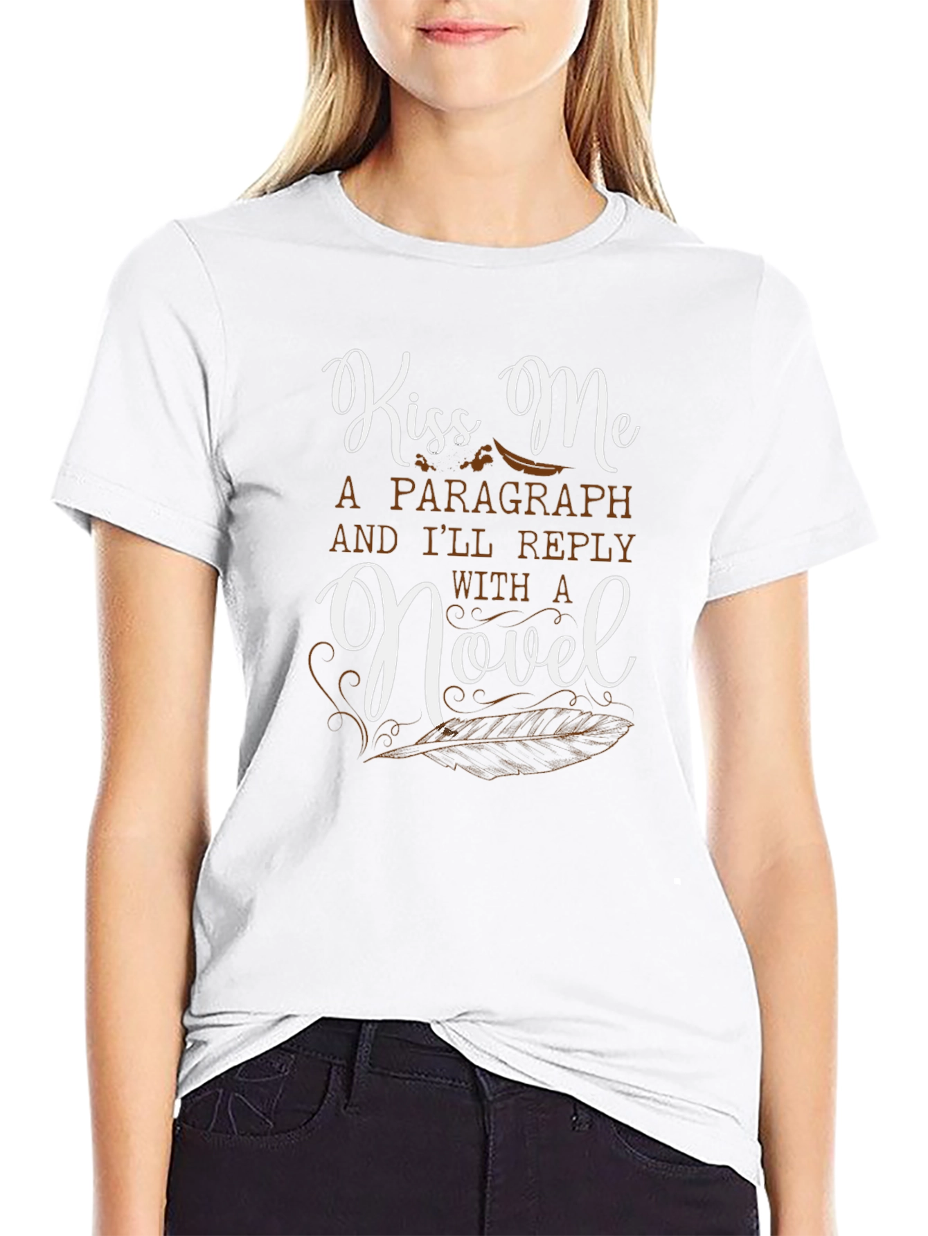 Kiss Me Ill Reply with a Novel T-Shirt