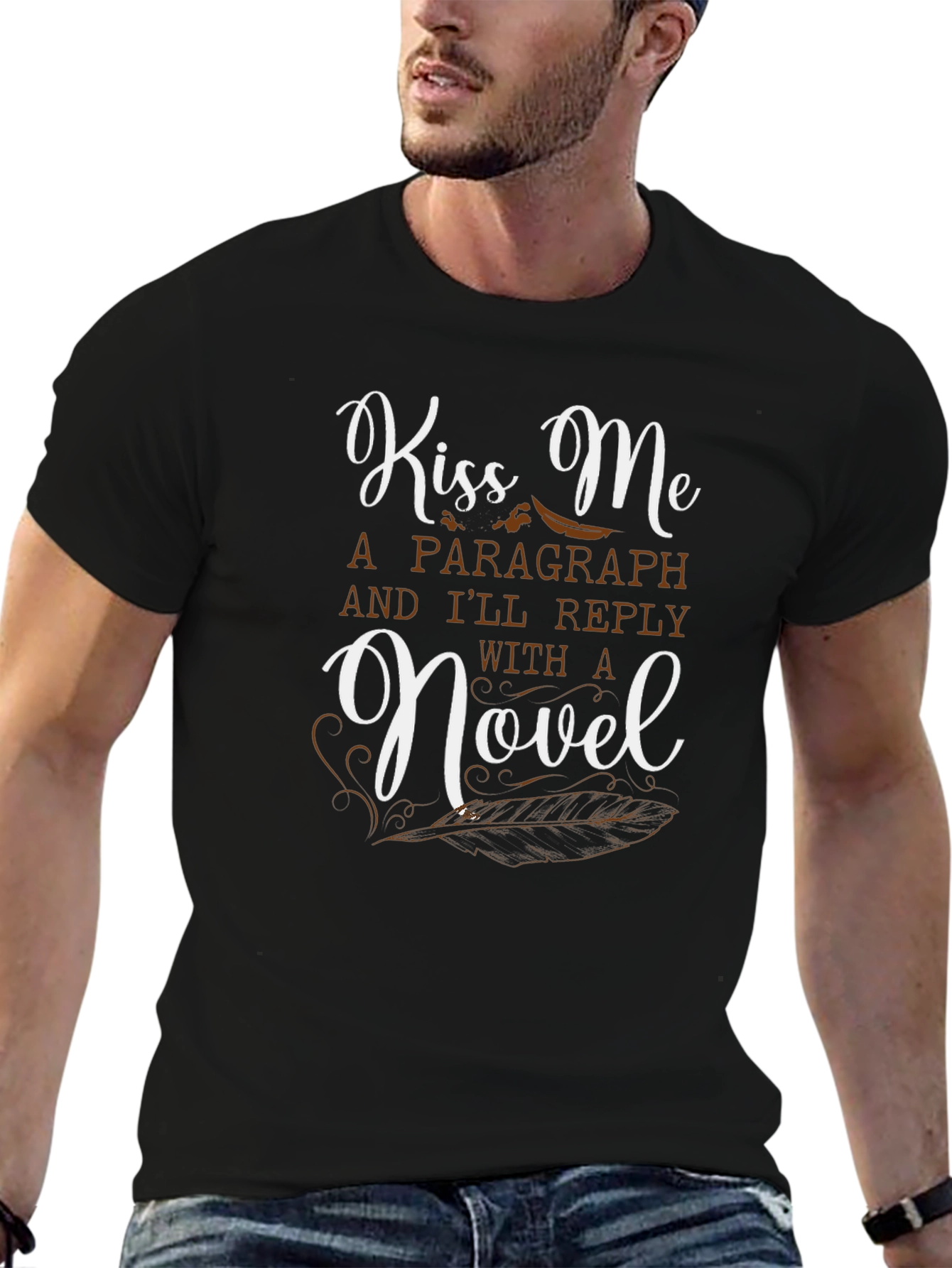 Kiss Me Ill Reply with a Novel T-Shirt