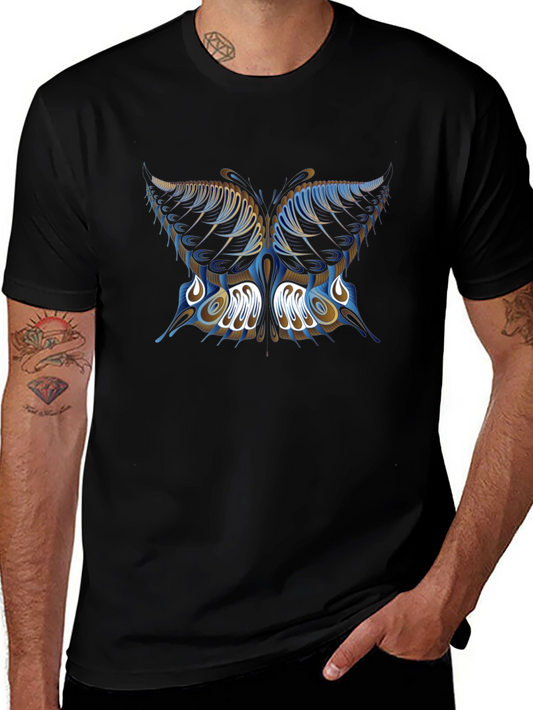 Butterfly Graphic Print Black T-Shirt