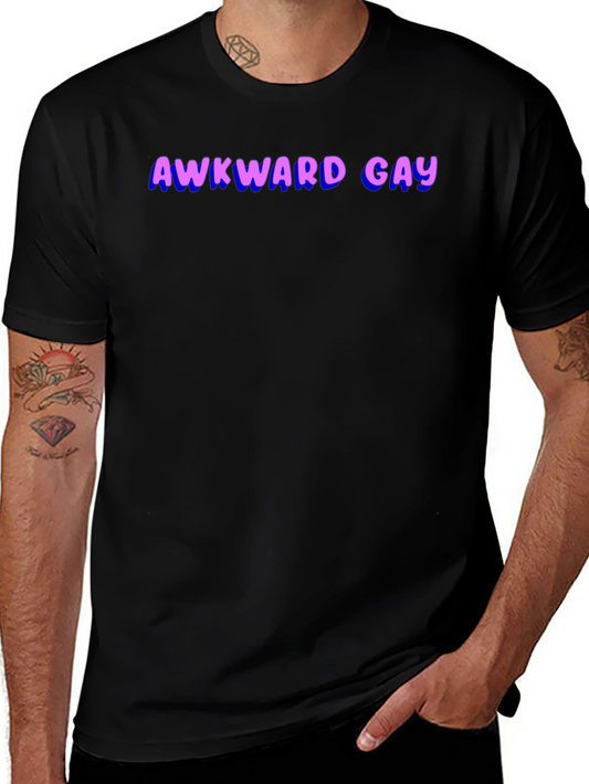 Awkward Gay Graphic T-Shirt - Black