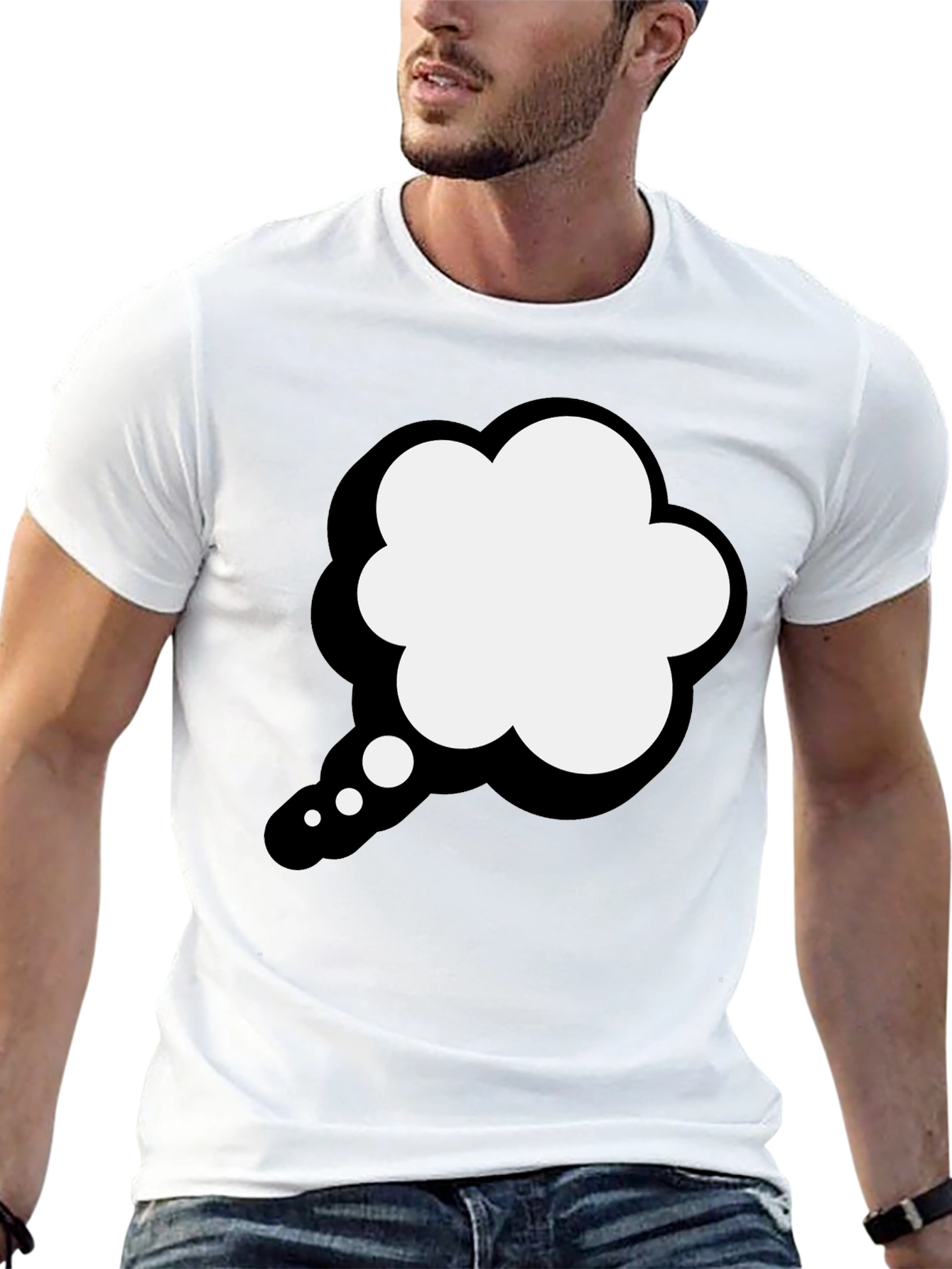 Thinking Cloud Black T-Shirt - Express Yourself