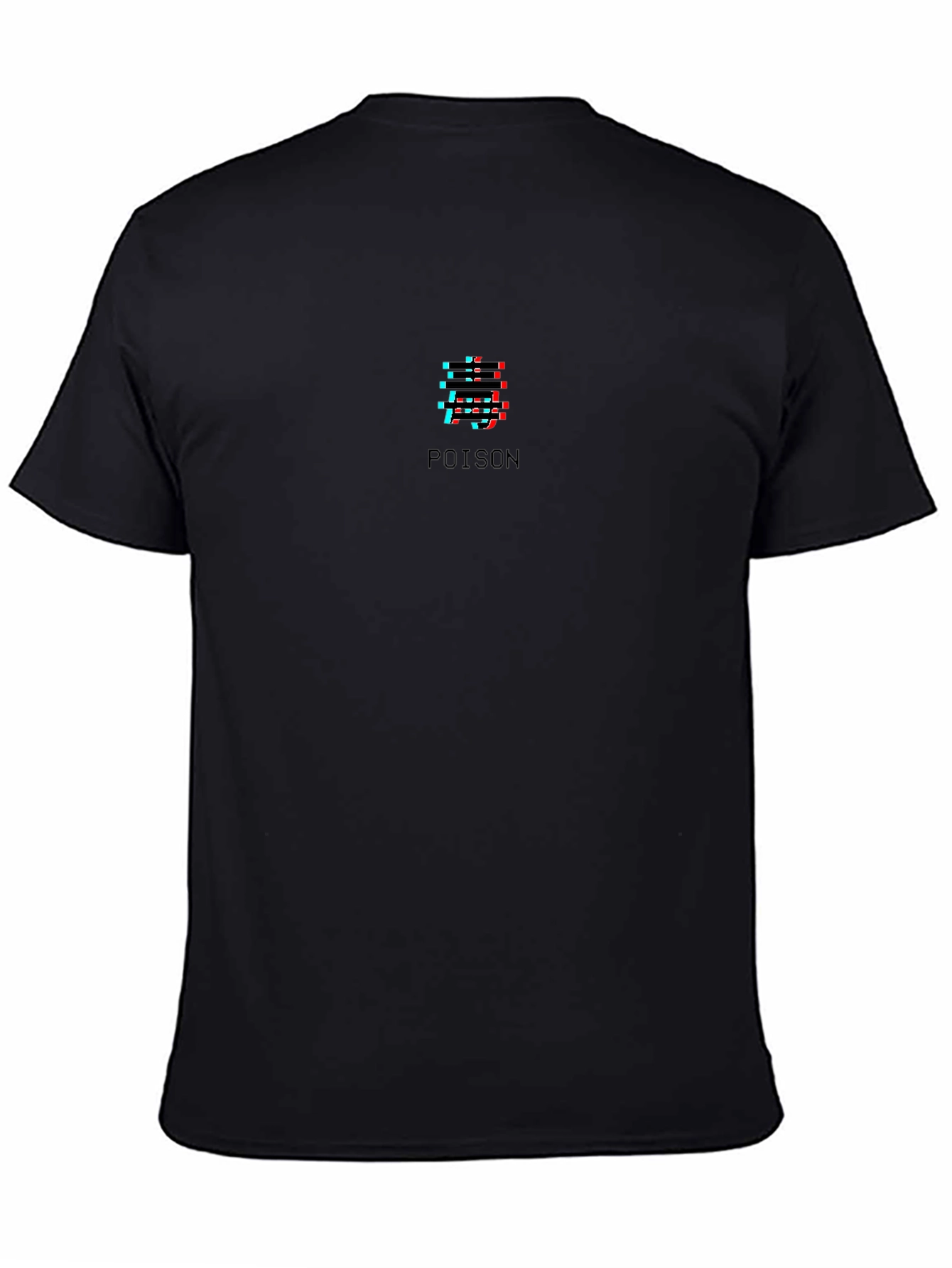 Poison Glitch Graphic Black T-Shirt