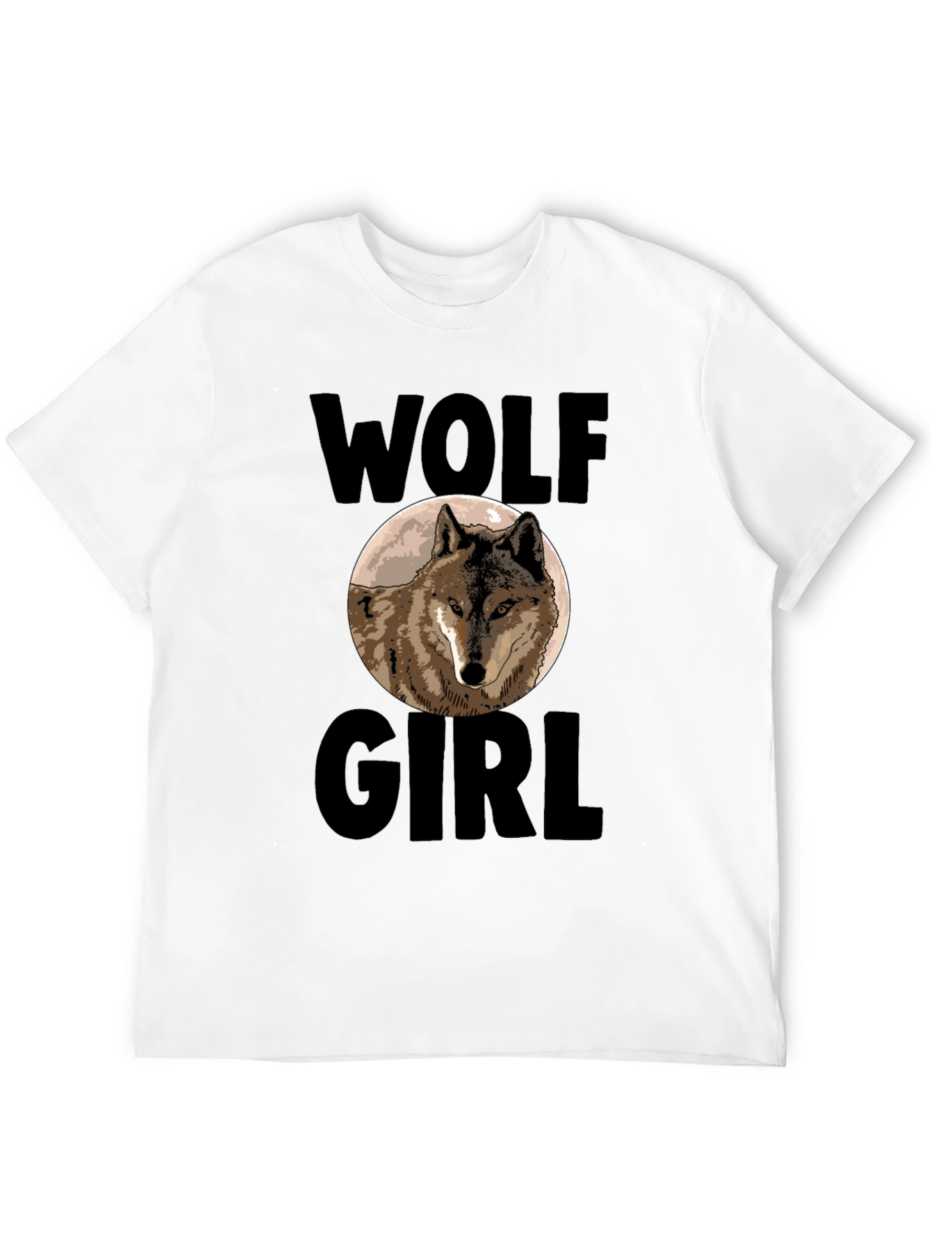 Wolf Girl Graphic Tee - Black Cotton Blend