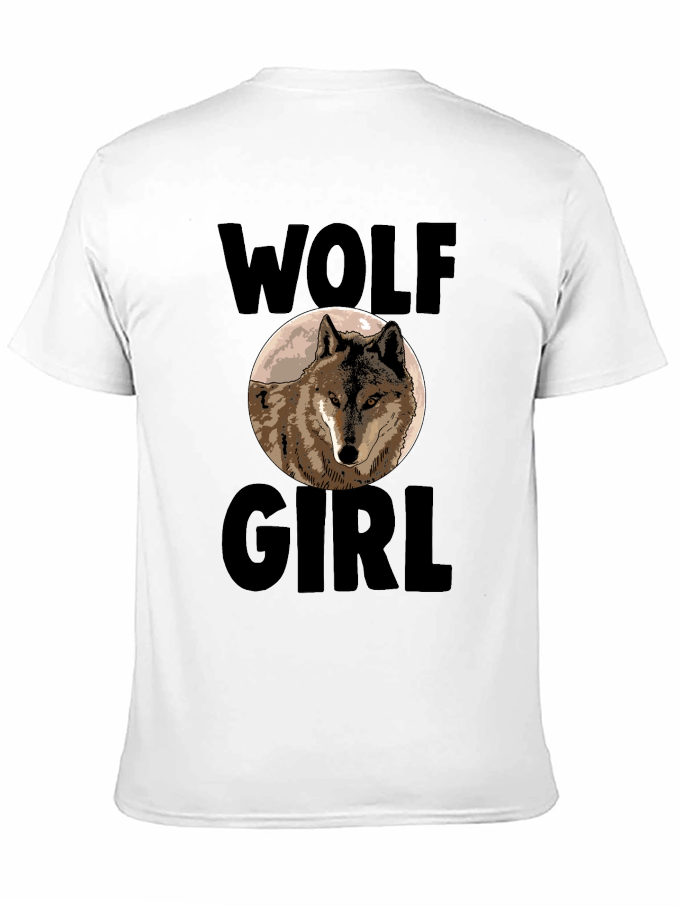 Wolf Girl Graphic Tee - Black Cotton Blend