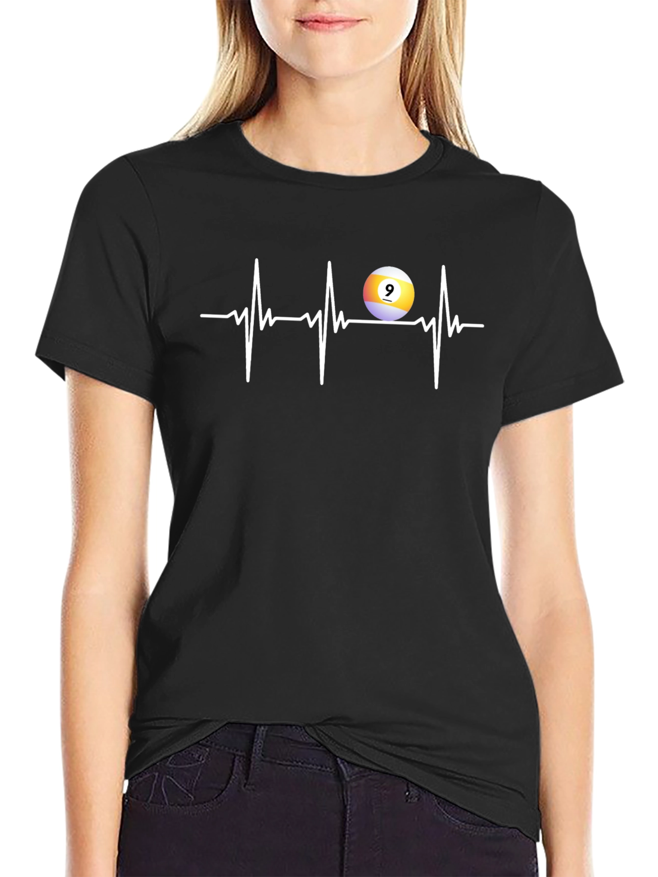 Pool Heartbeat T-Shirt: Nine Ball Design