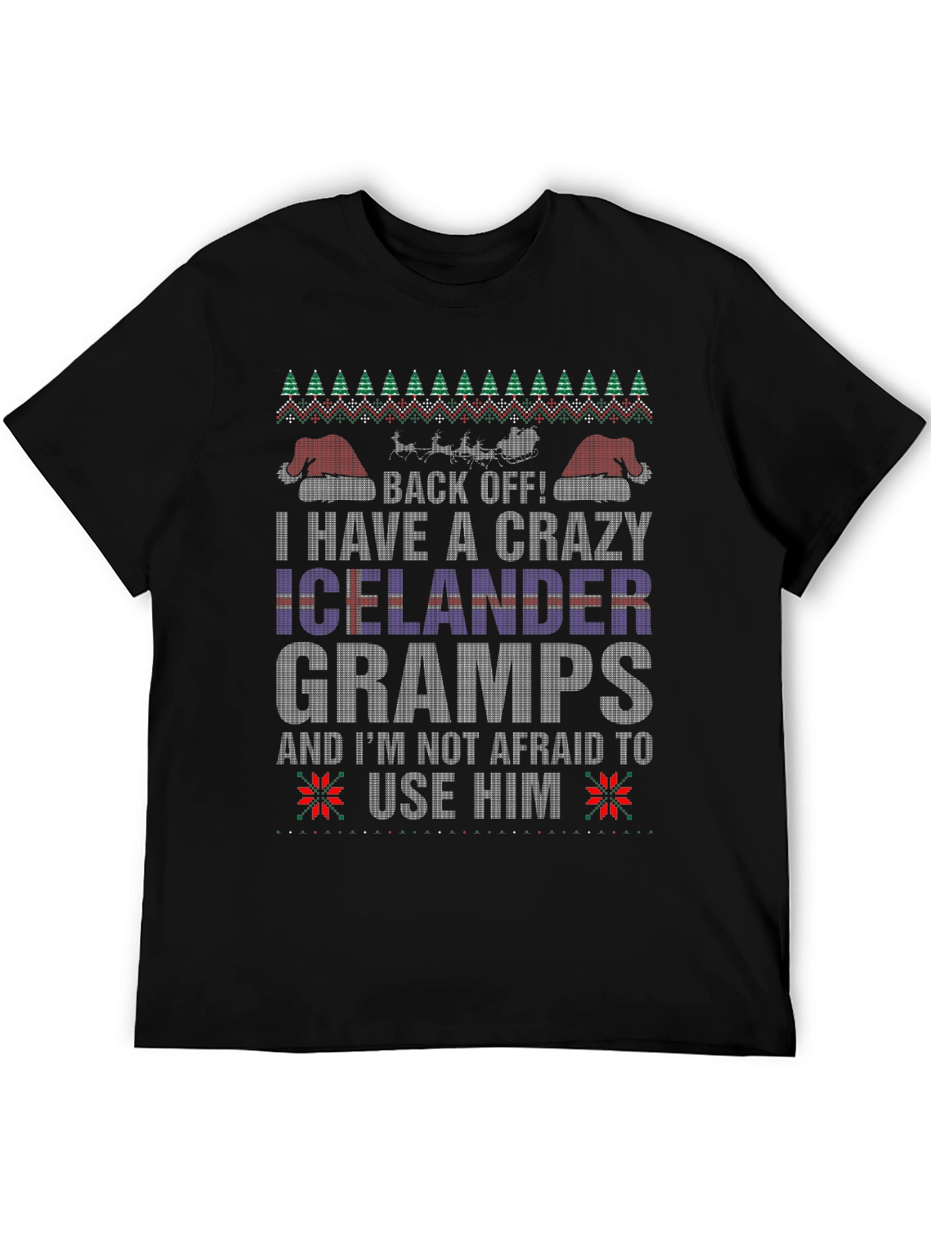 Crazy Icelander Gramps Christmas Sweater T-Shirt