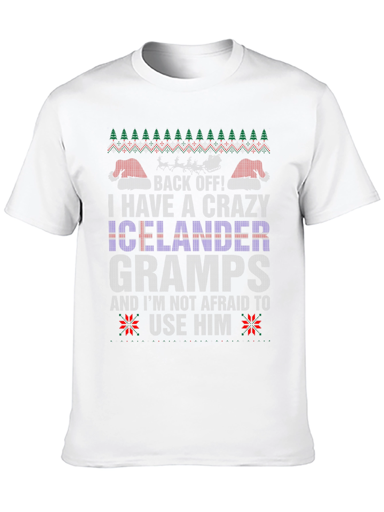 Crazy Icelander Gramps Christmas Sweater T-Shirt