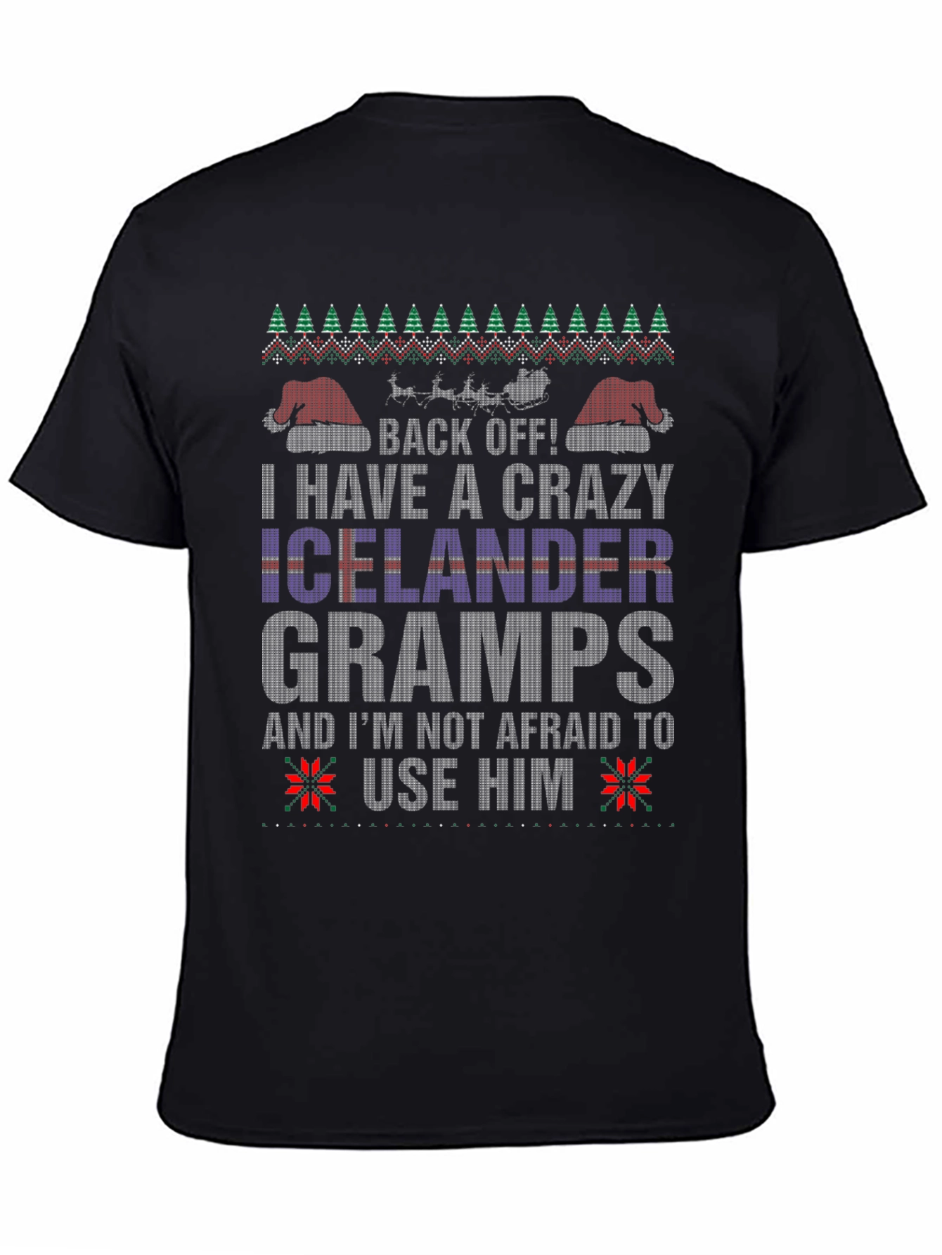 Crazy Icelander Gramps Christmas Sweater T-Shirt