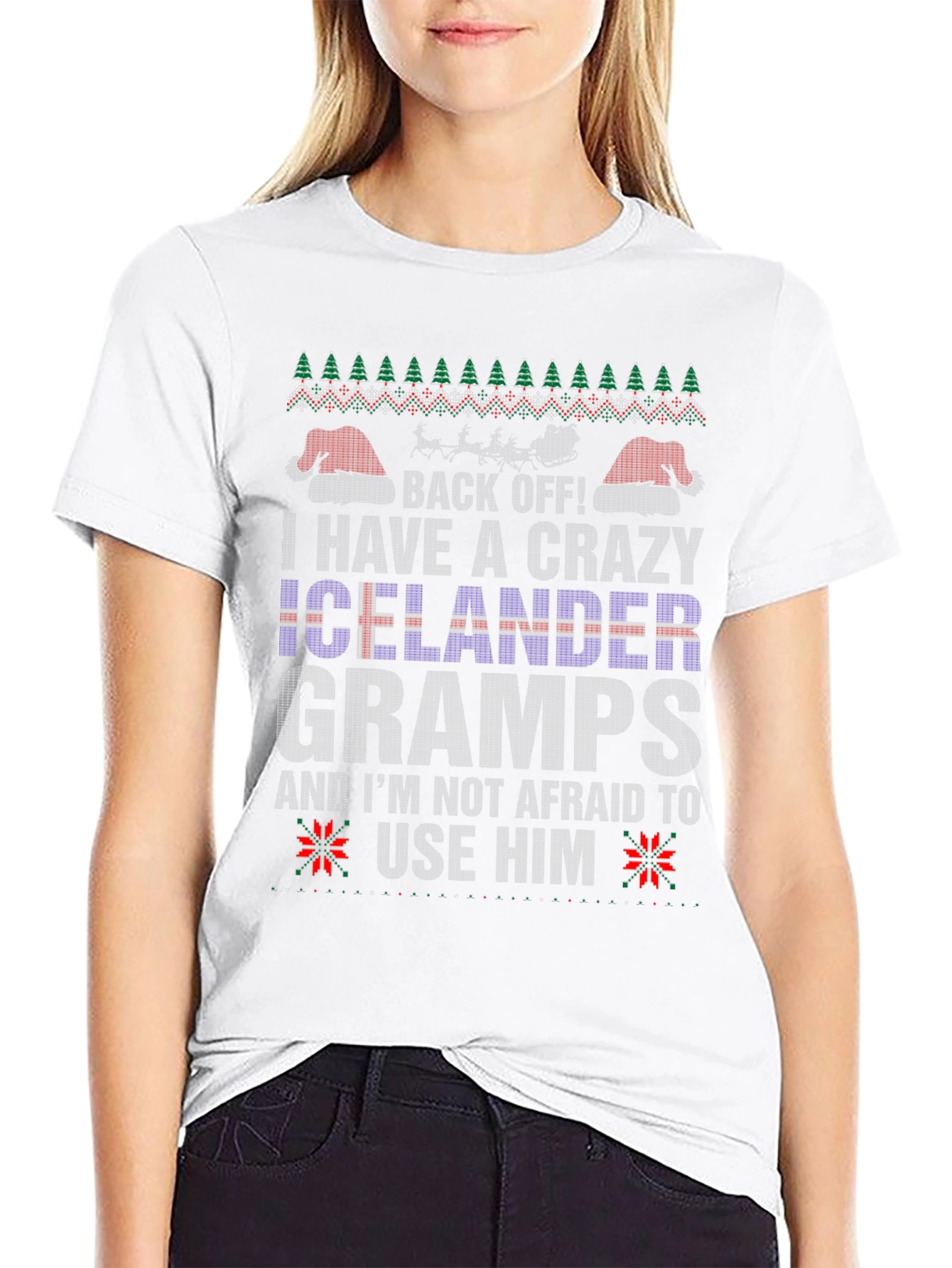 Crazy Icelander Gramps Christmas Sweater T-Shirt