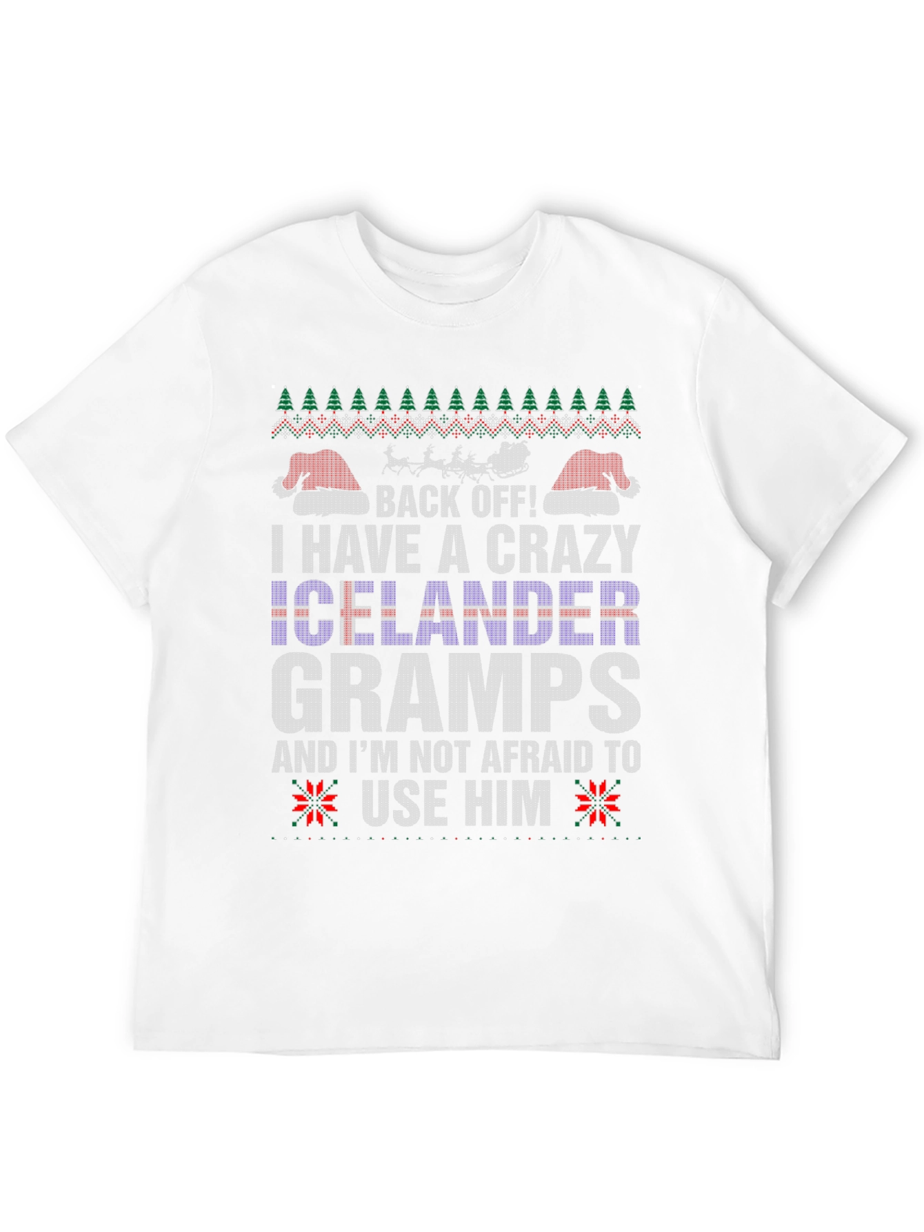Crazy Icelander Gramps Christmas Sweater T-Shirt
