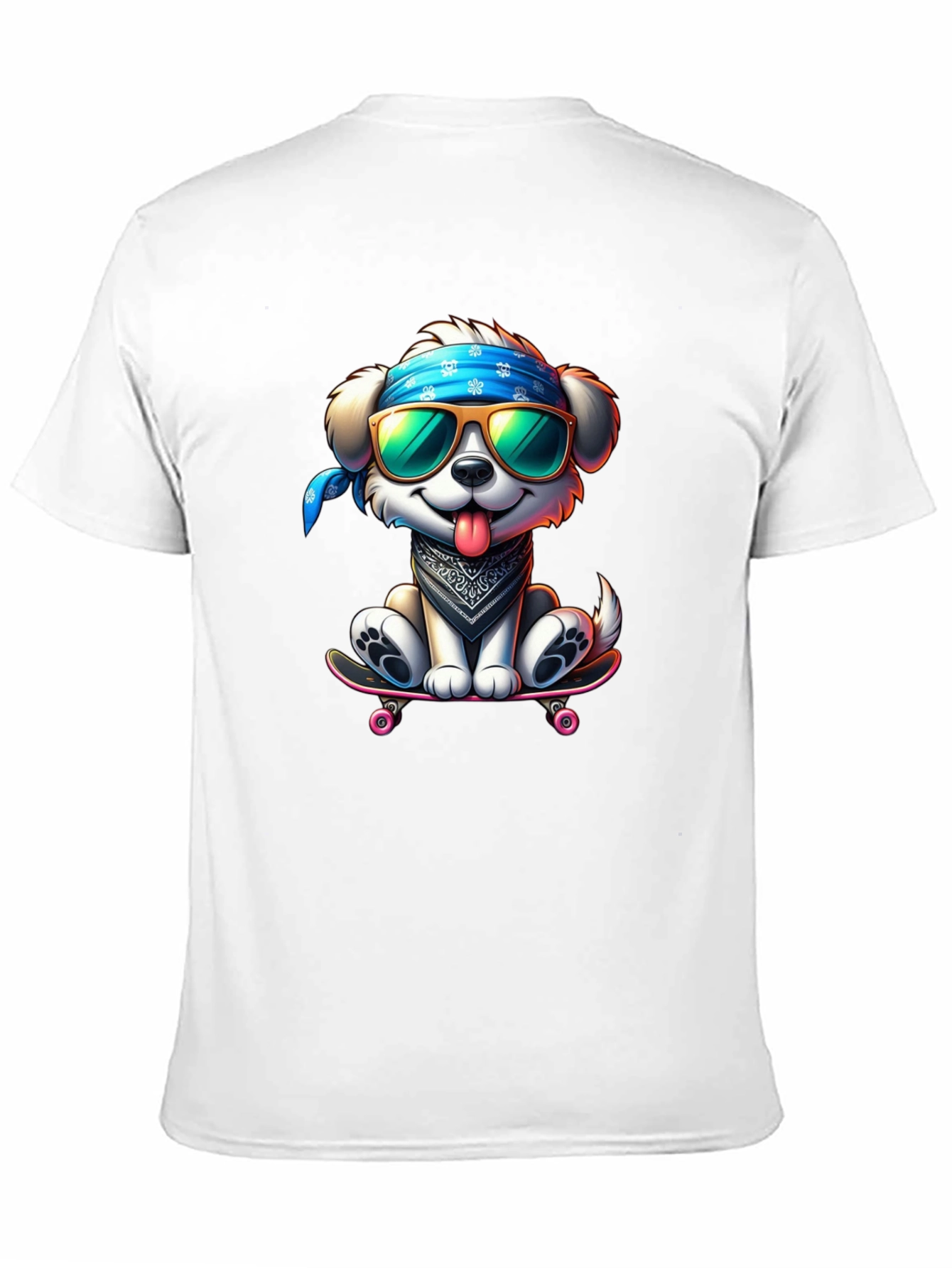 Cool Dog on Skateboard Graphic Tee