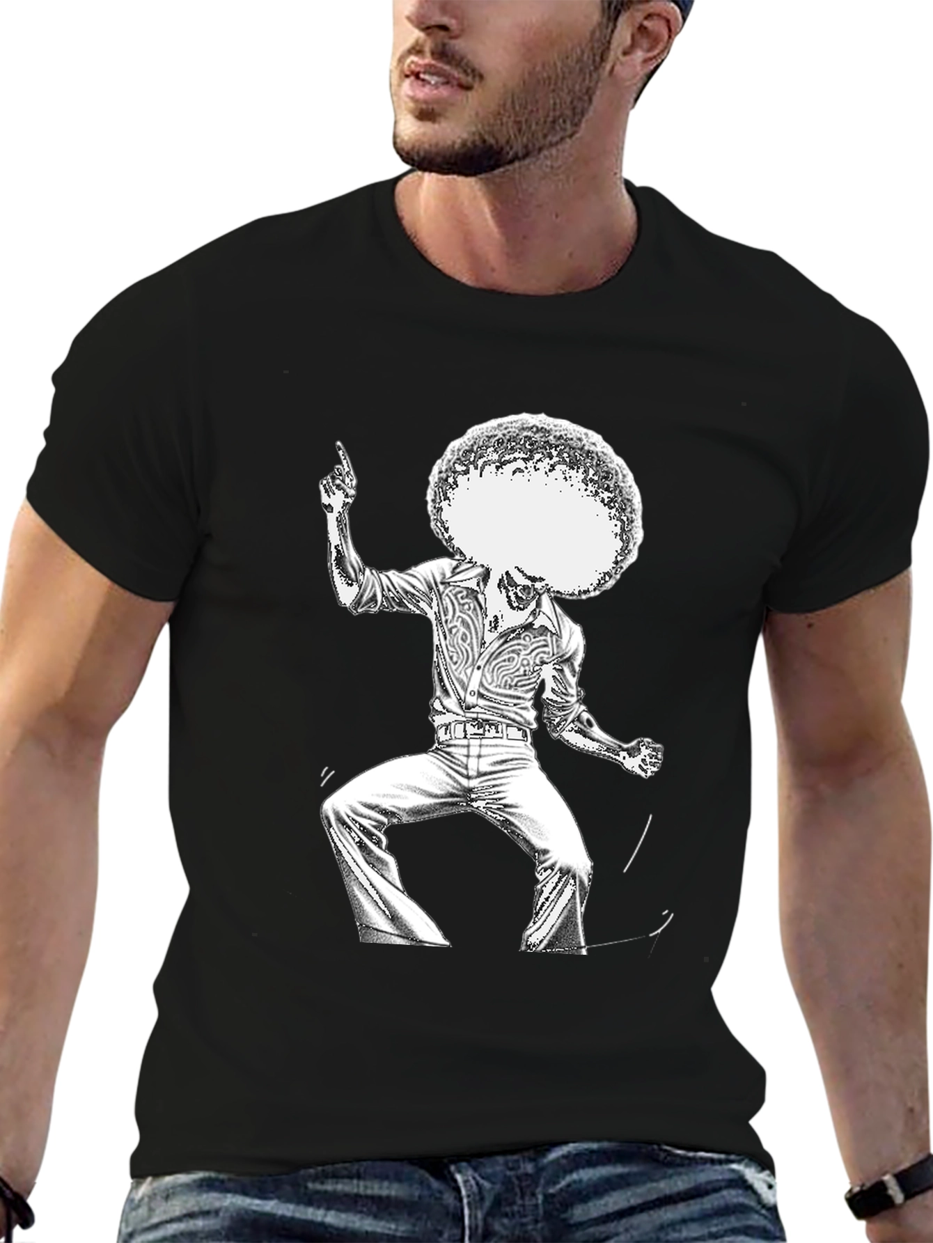Retro Disco Dancer Black T-Shirt