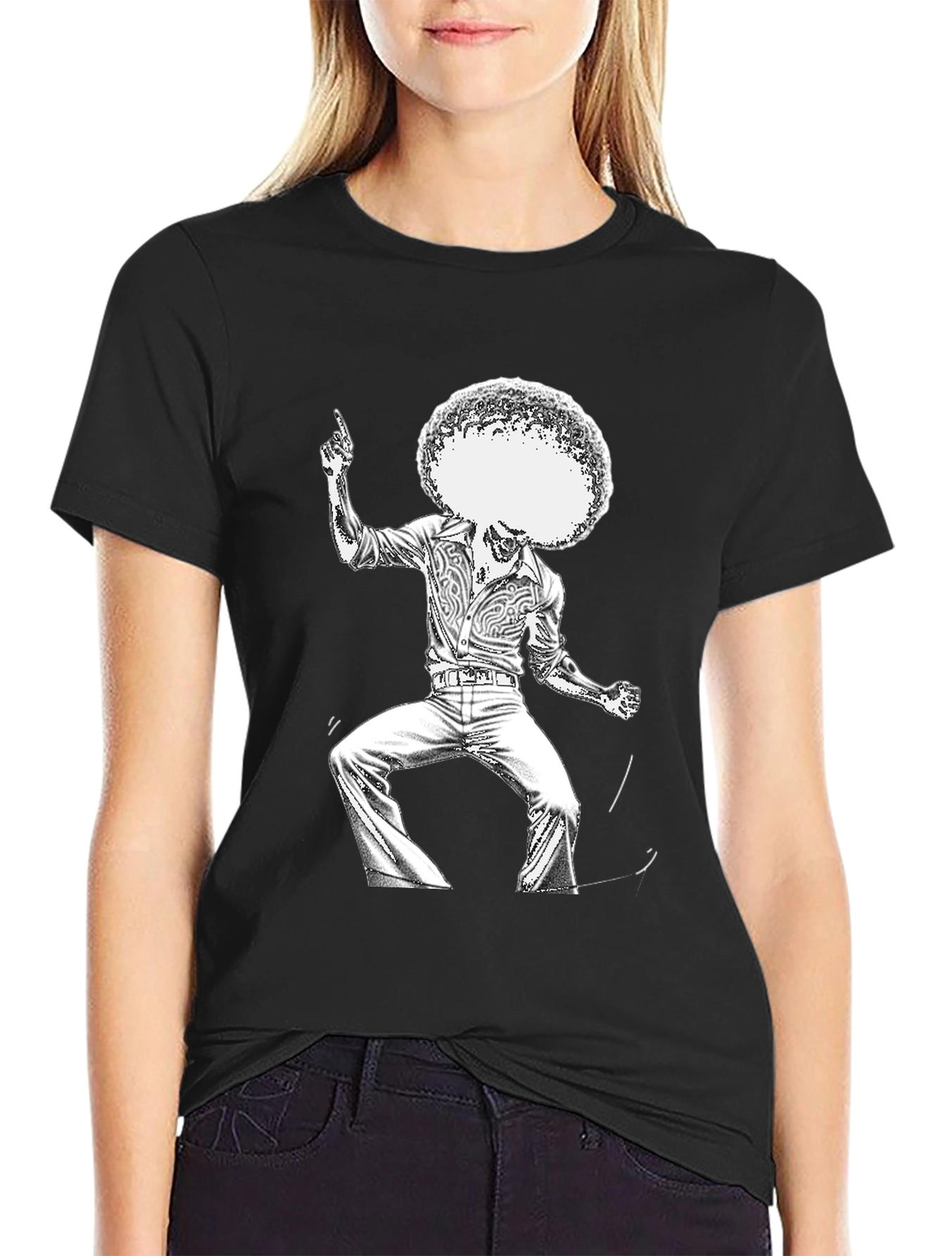 Retro Disco Dancer Black T-Shirt