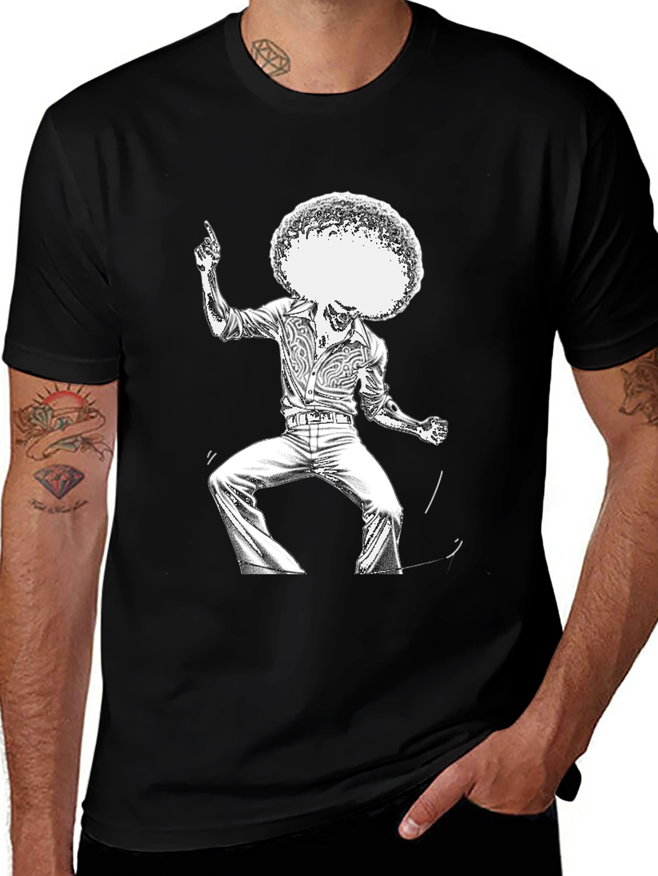 Retro Disco Dancer Black T-Shirt