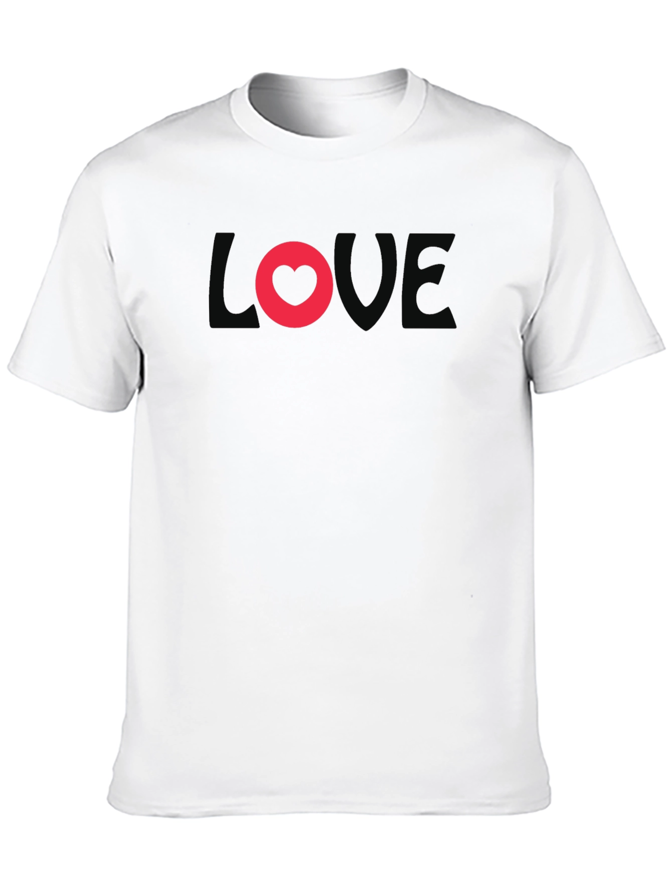 Love Heart Graphic Black T-Shirt