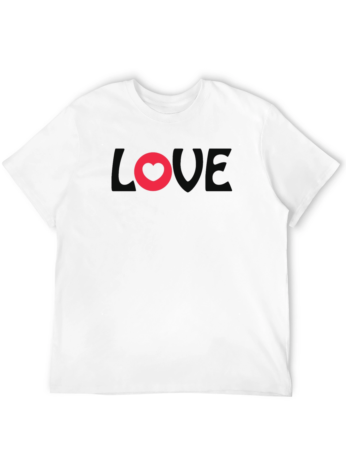 Love Heart Graphic Black T-Shirt