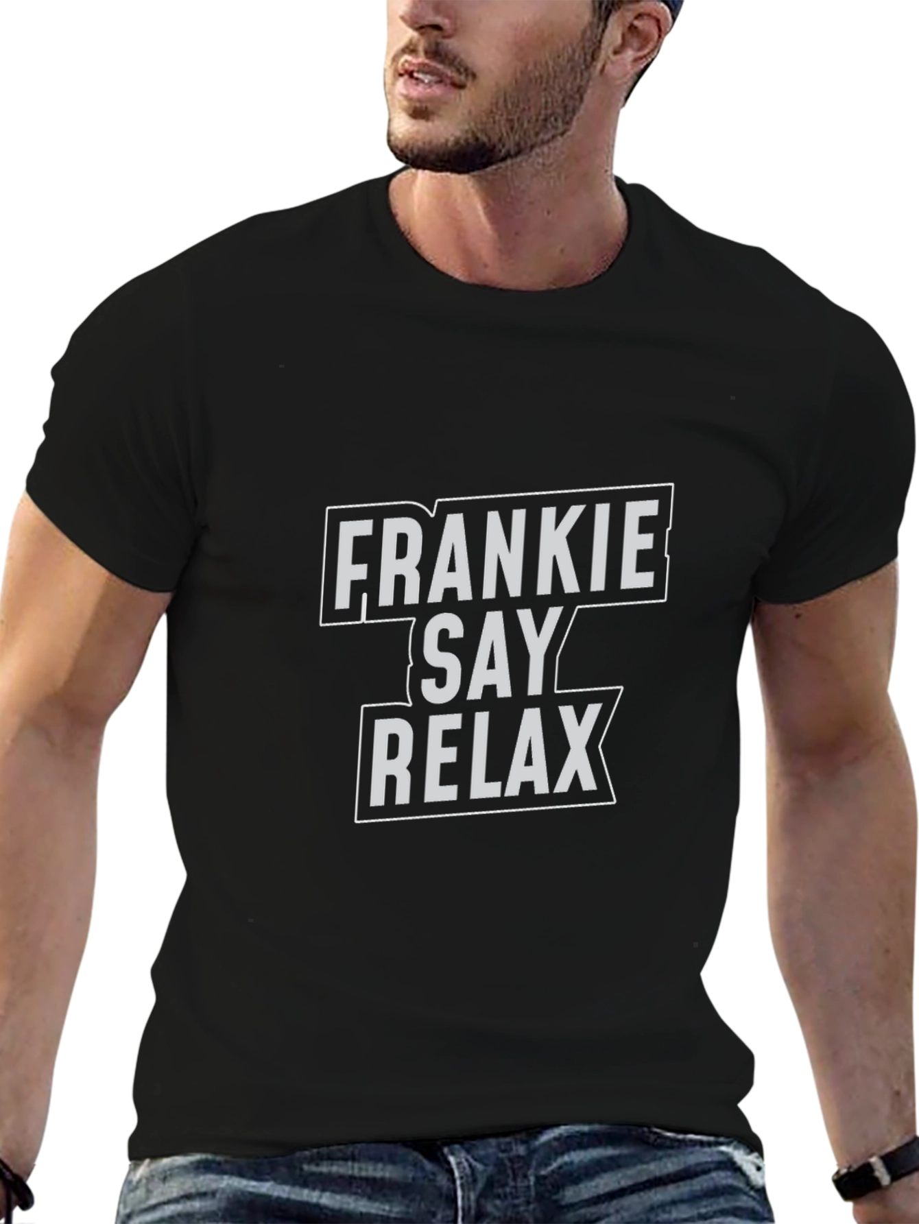 Frankie Say Relax Graphic Print Black T-Shirt