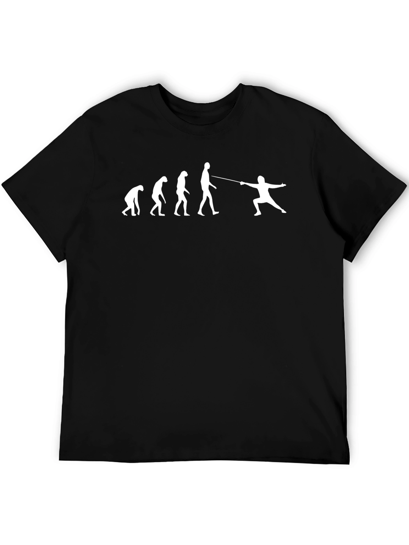 Fencing Evolution Graphic T-Shirt - Black Cotton Tee