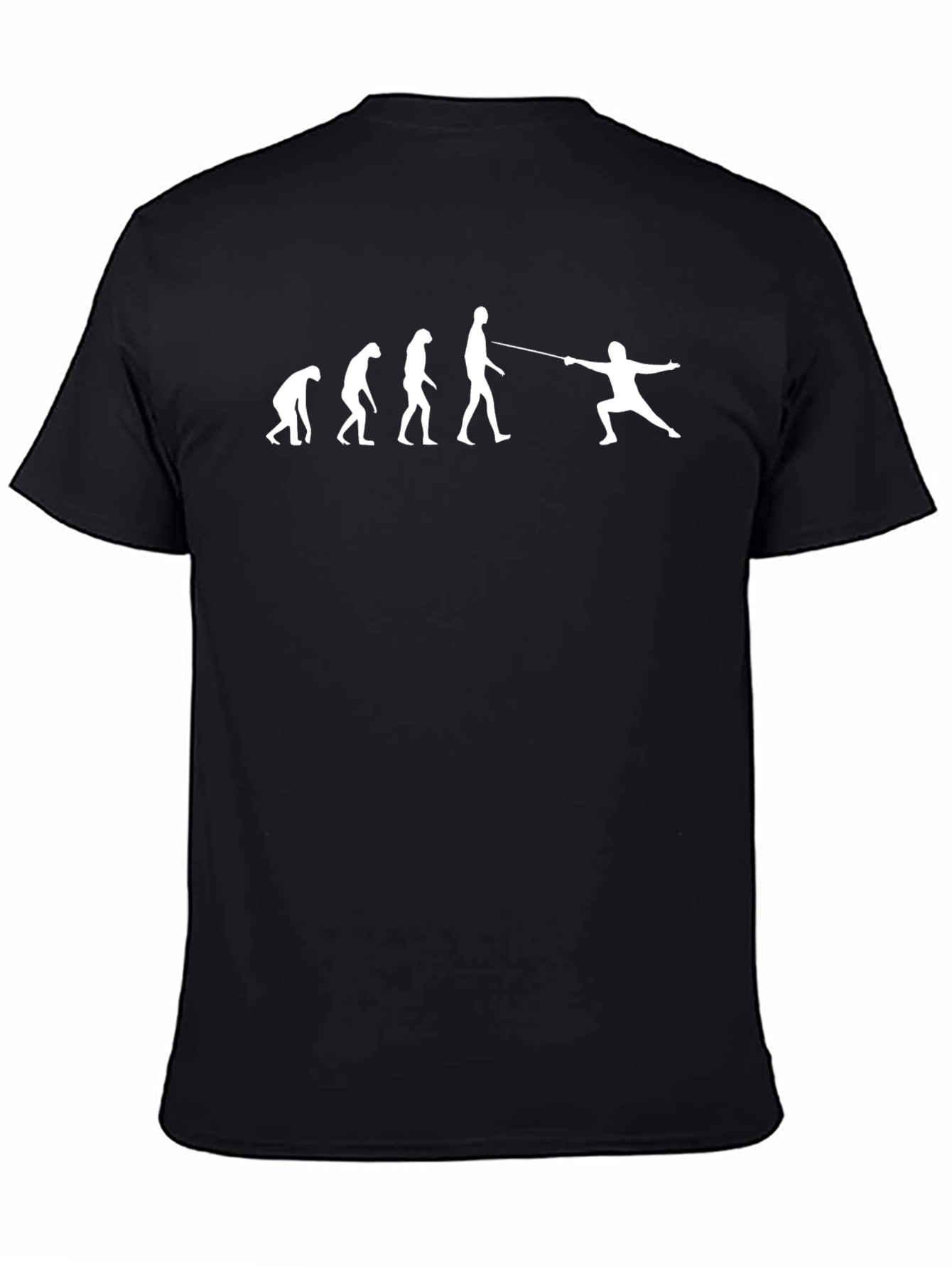 Fencing Evolution Graphic T-Shirt - Black Cotton Tee