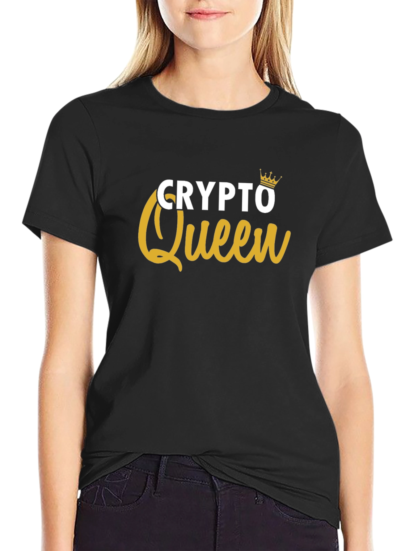 Crypto Queen Graphic Tee - Black